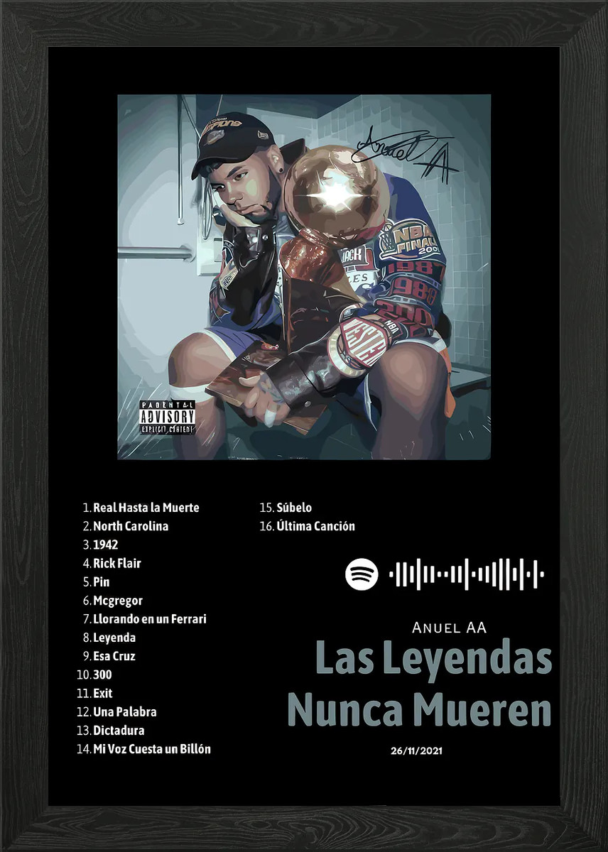 Anuel AA - Las Leyendas Nunca Muere Framed Wall Art Poster Canvas Print Picture