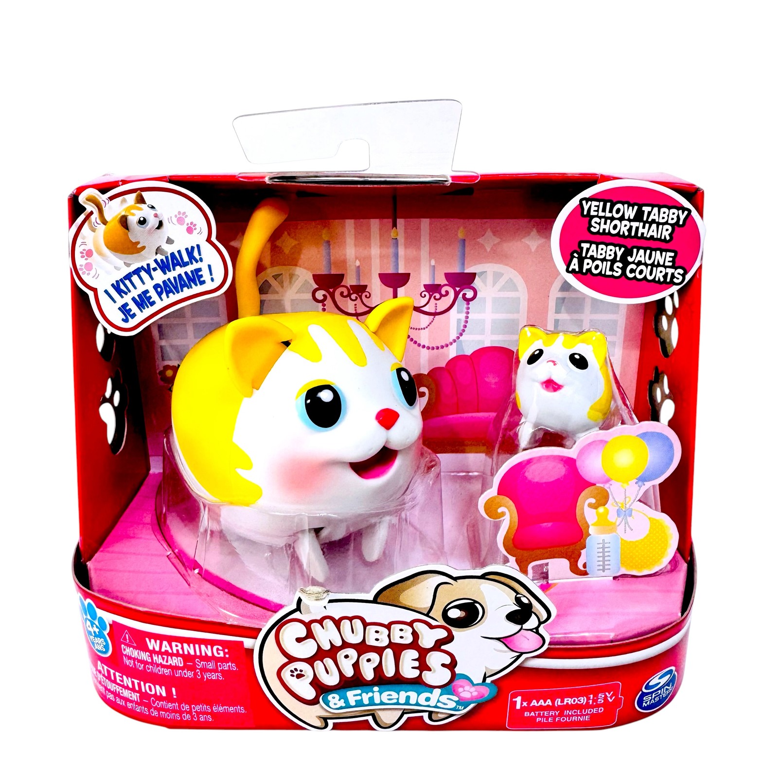 Chubby Puppies And Friends Yellow Tabby Shorthair Walking Cat Figure 2016 Toy 4+