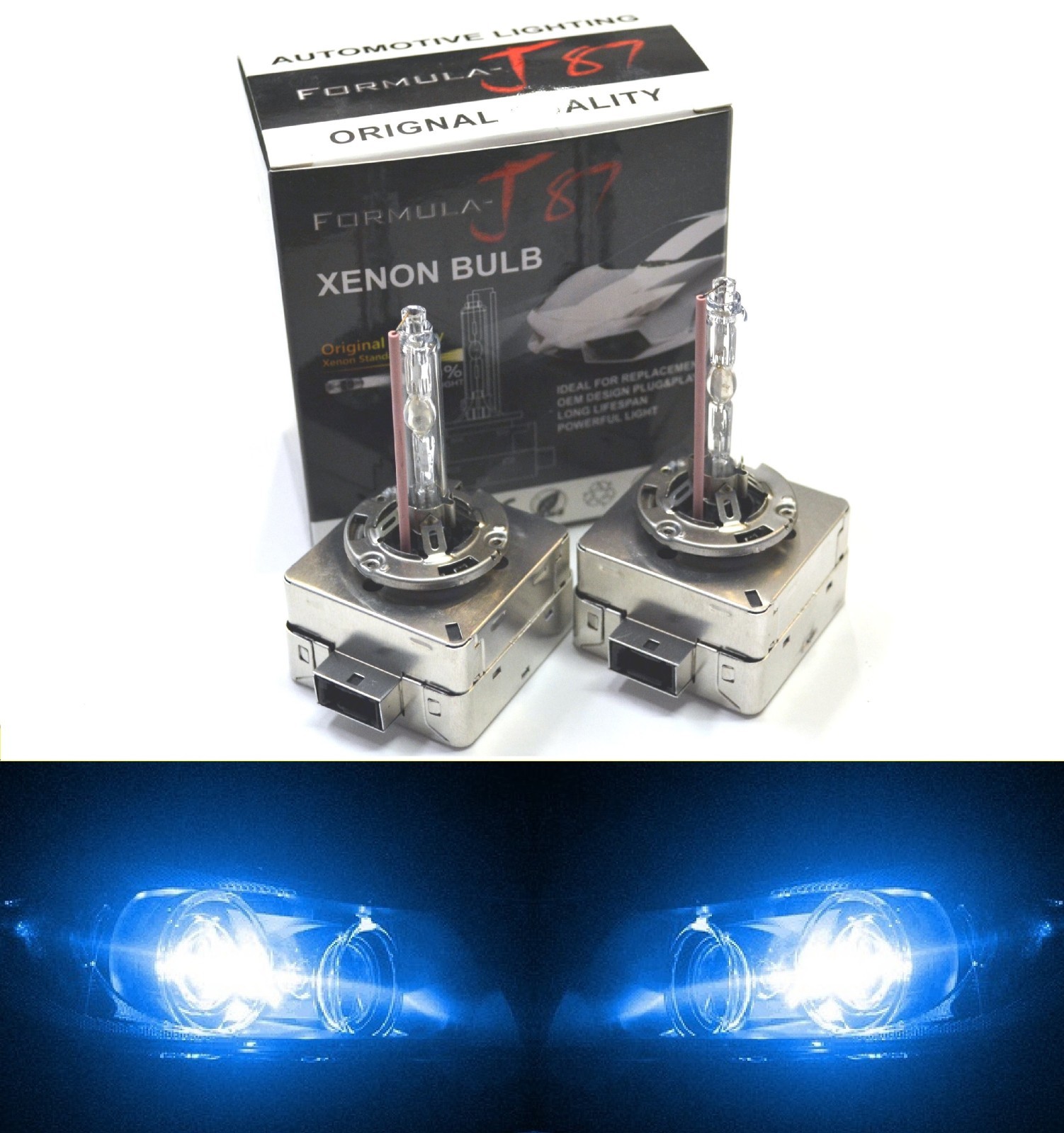 Xenon HID D1S Two Bulbs Headlight 10000K Blue Bi-Xenon Replacement Show Color OE Xenon HID D1S Two Bulbs Headlight 10000K Blue Bi-Xenon Replacement Show Color OE