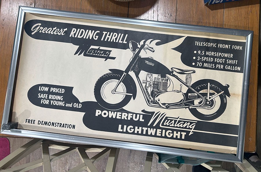 1940s Mustang Motorcycle Full-sized Dealer Poster