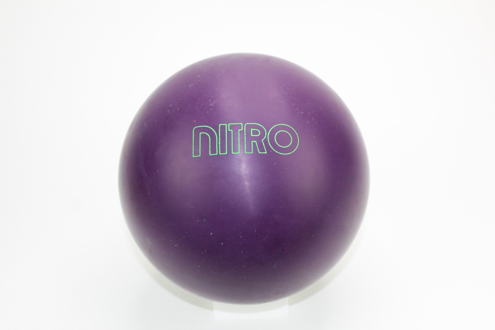 Undrilled Vintage Ebonite Nitro Bowling Ball - Purple/Lime Green - 15lbs 2ozs TW