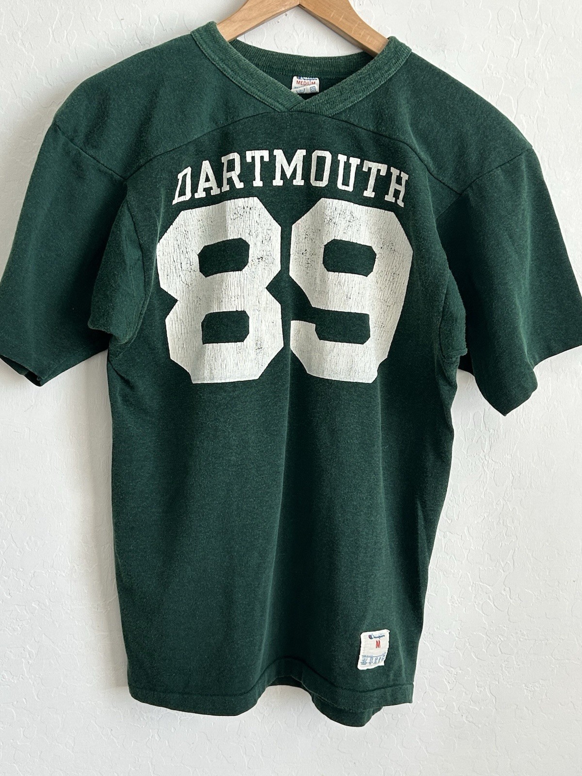 VTG Dartmouth Shirt Men’s Green Medium Short Sleeve Pull Over #89 Champion READ