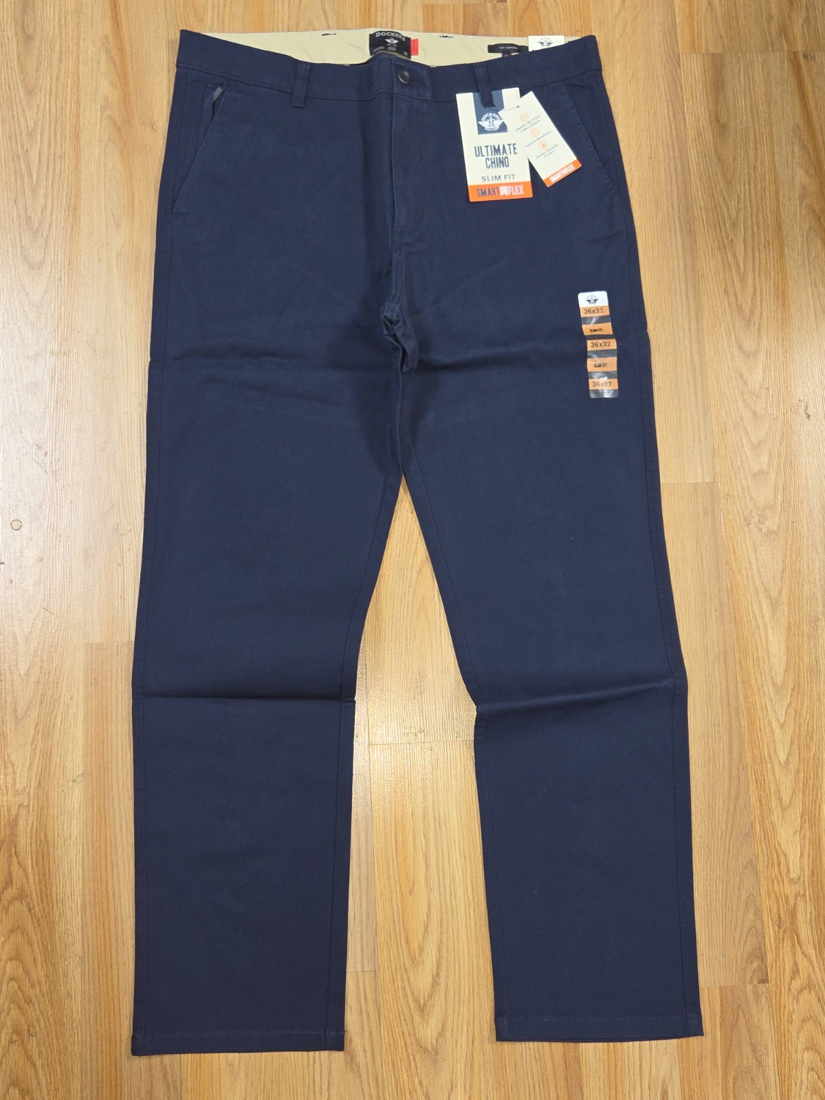 Dockers Men\'s Slim Fit Ultimate Chino Pants Dark Blue Smart 360 Flex 36x32 NWT