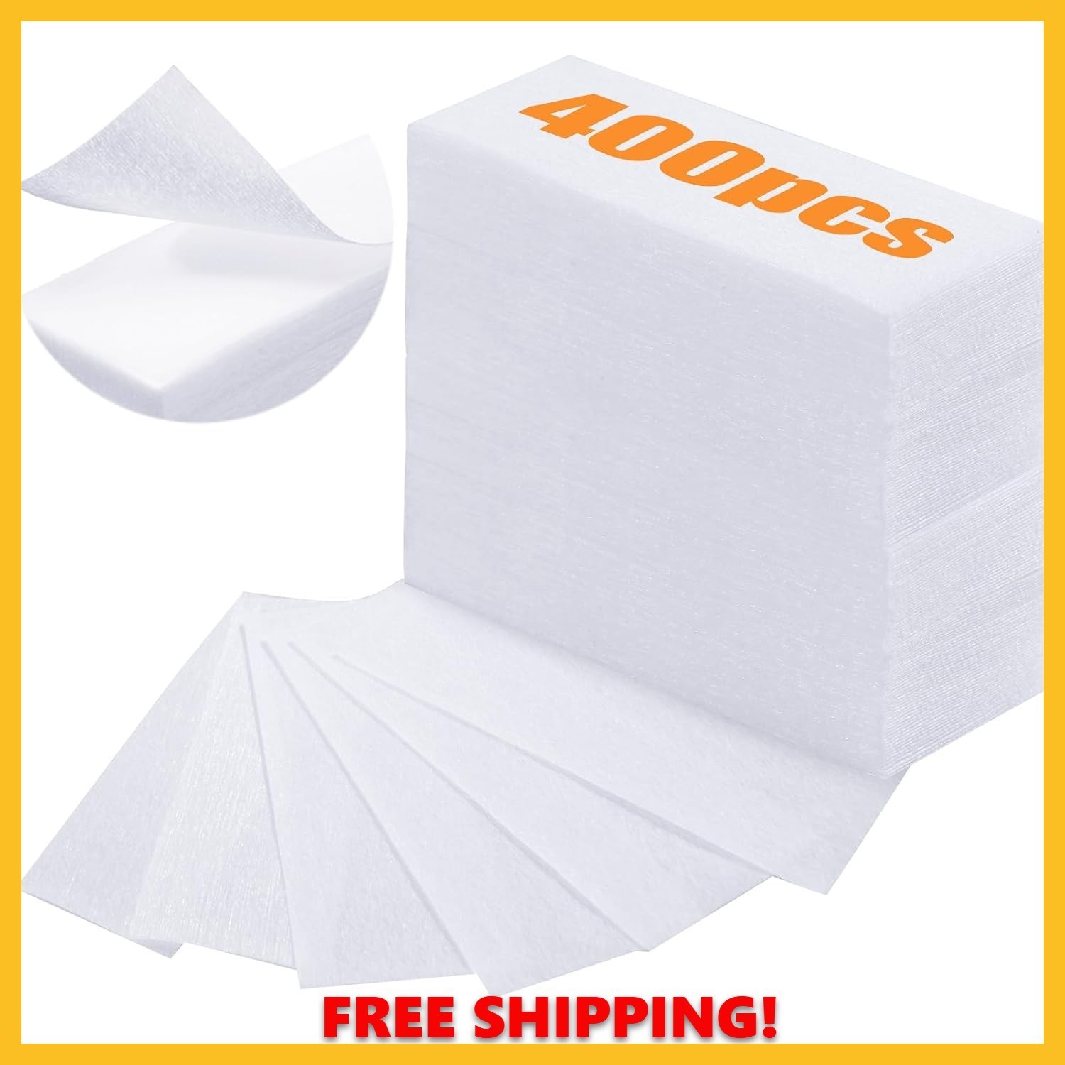 Blulu 400 Wax Strips Non Woven for All Skin Types, White