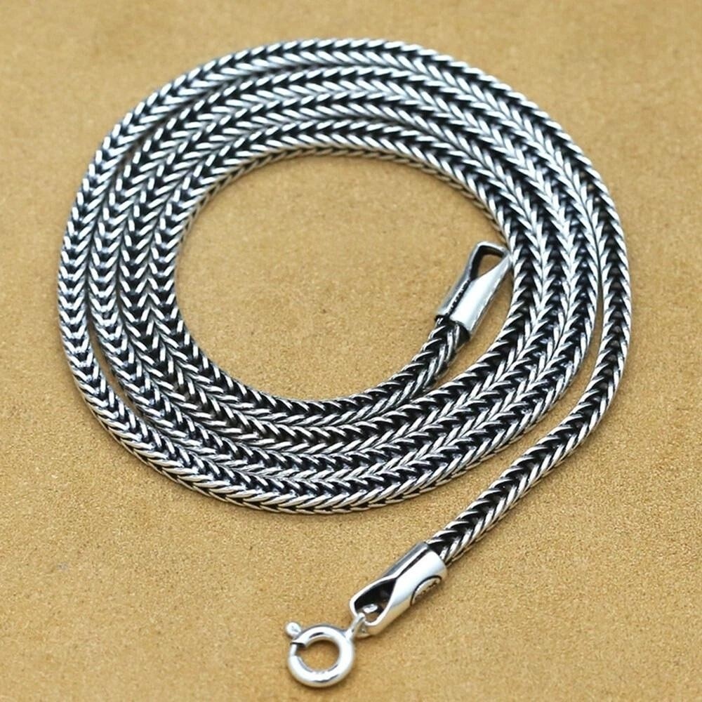 Pure S925 Sterling Silver Chain 2mm Wheat Link Necklace 19.6inch Fast Shipping