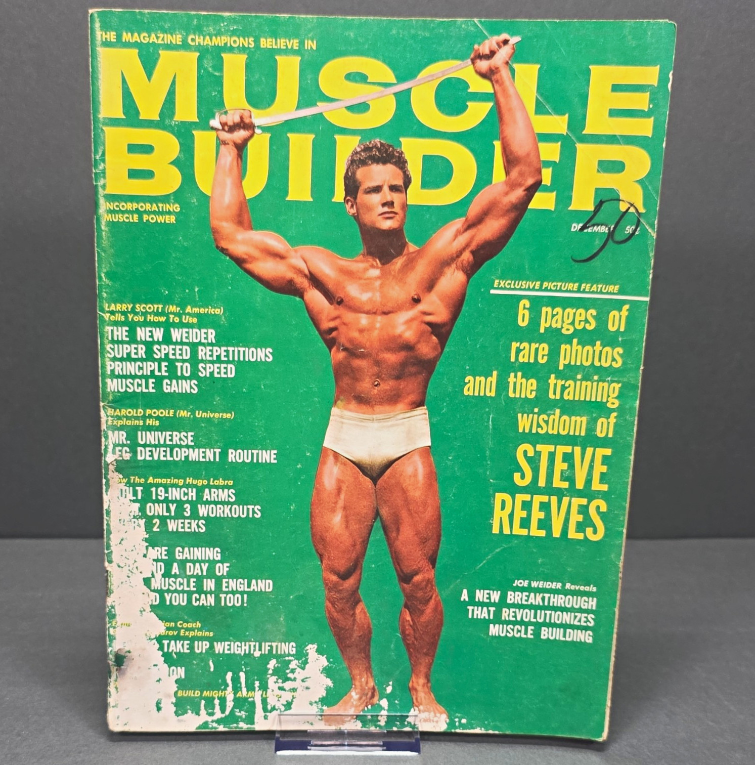 Muscle Builder Magazine December 1964 Steve Reeves Vintage Bodybuilding Muscle Builder Magazine December 1964 Steve Reeves Vintage Bodybuilding