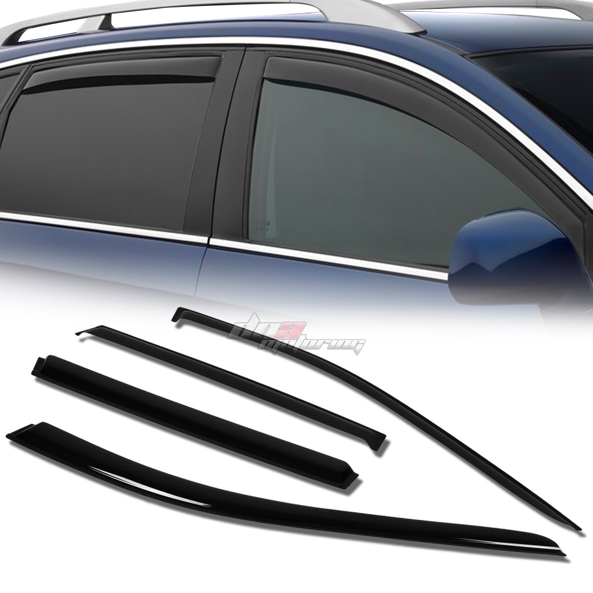 FOR 14-17 NISSAN ROGUE SMOKE TINT WINDOW VISOR SHADE/VENT WIND/RAIN DEFLECTOR FOR 14-17 NISSAN ROGUE SMOKE TINT WINDOW VISOR SHADE/VENT WIND/RAIN DEFLECTOR