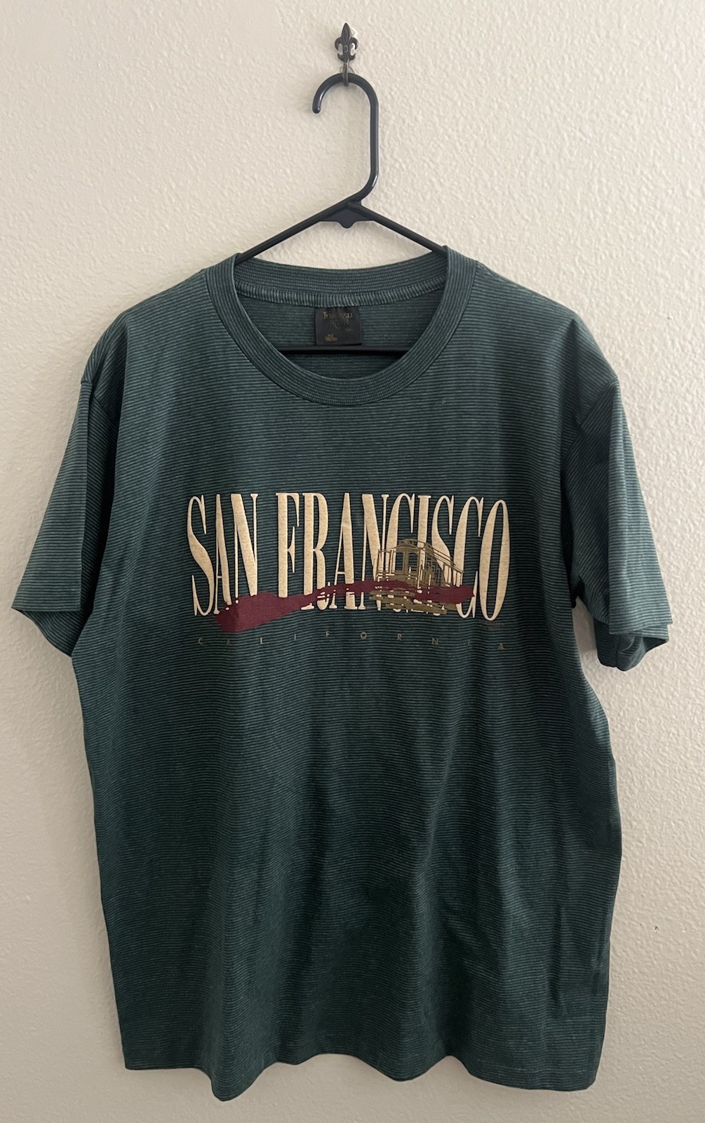 Vintage San Francisco Shirt Mens Striped Tennessee River Tourist Made USA 90s