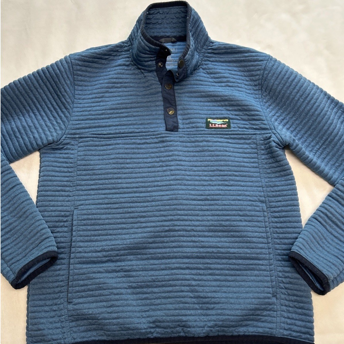 L.L.Bean Men\'s Airlight 1/4 Snap Pullover Small Blue Slightly Fitted Jacket