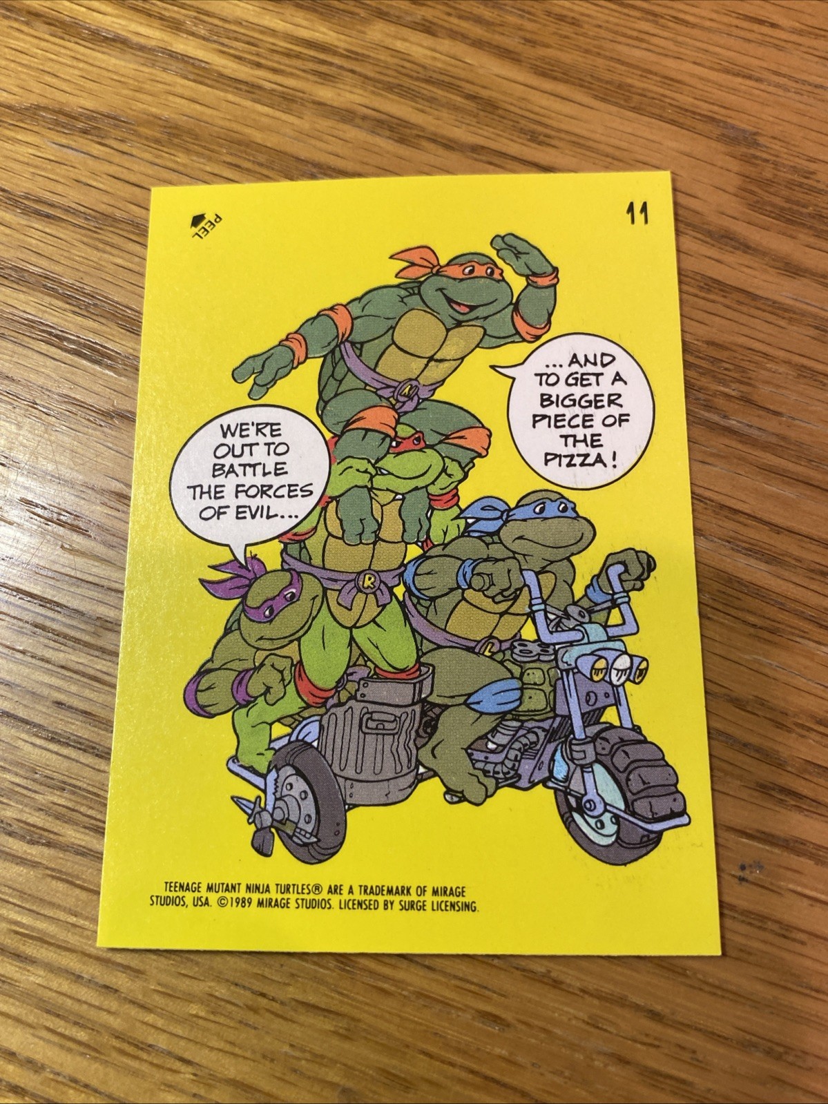 1989 Topps Teenage Mutant Ninja Turtles Sticker Card-11