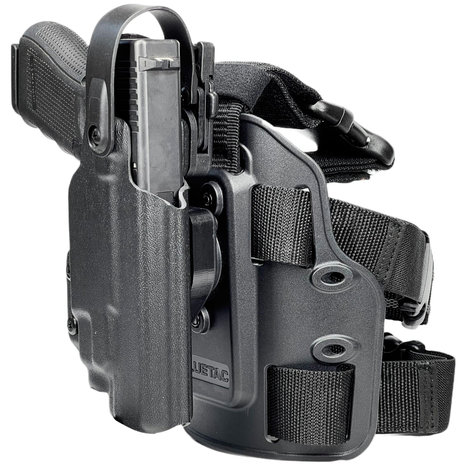 Level II Tactical Drop Leg Holster fits Glock 17,19,19X,22,31,44,45 w/ TLR7/8
