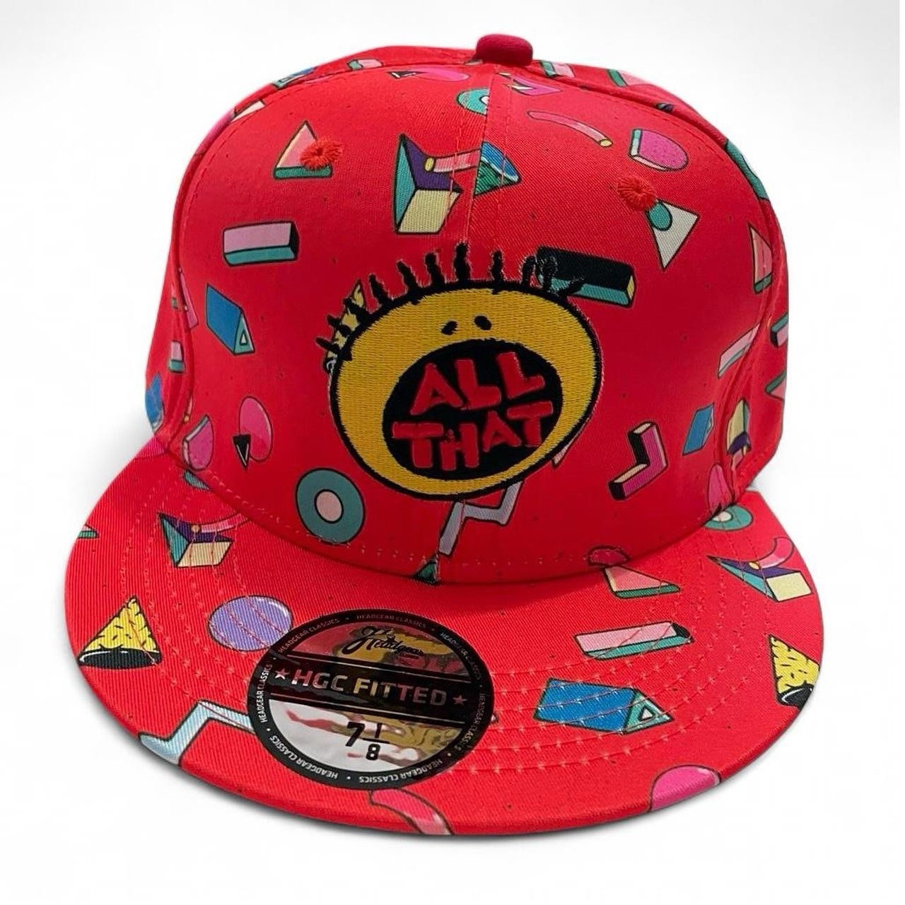 All That Red & Yellow Fitted Cap Size 7 1/8 90s Retro All That Red & Yellow Fitted Cap Size 7 1/8 90s Retro