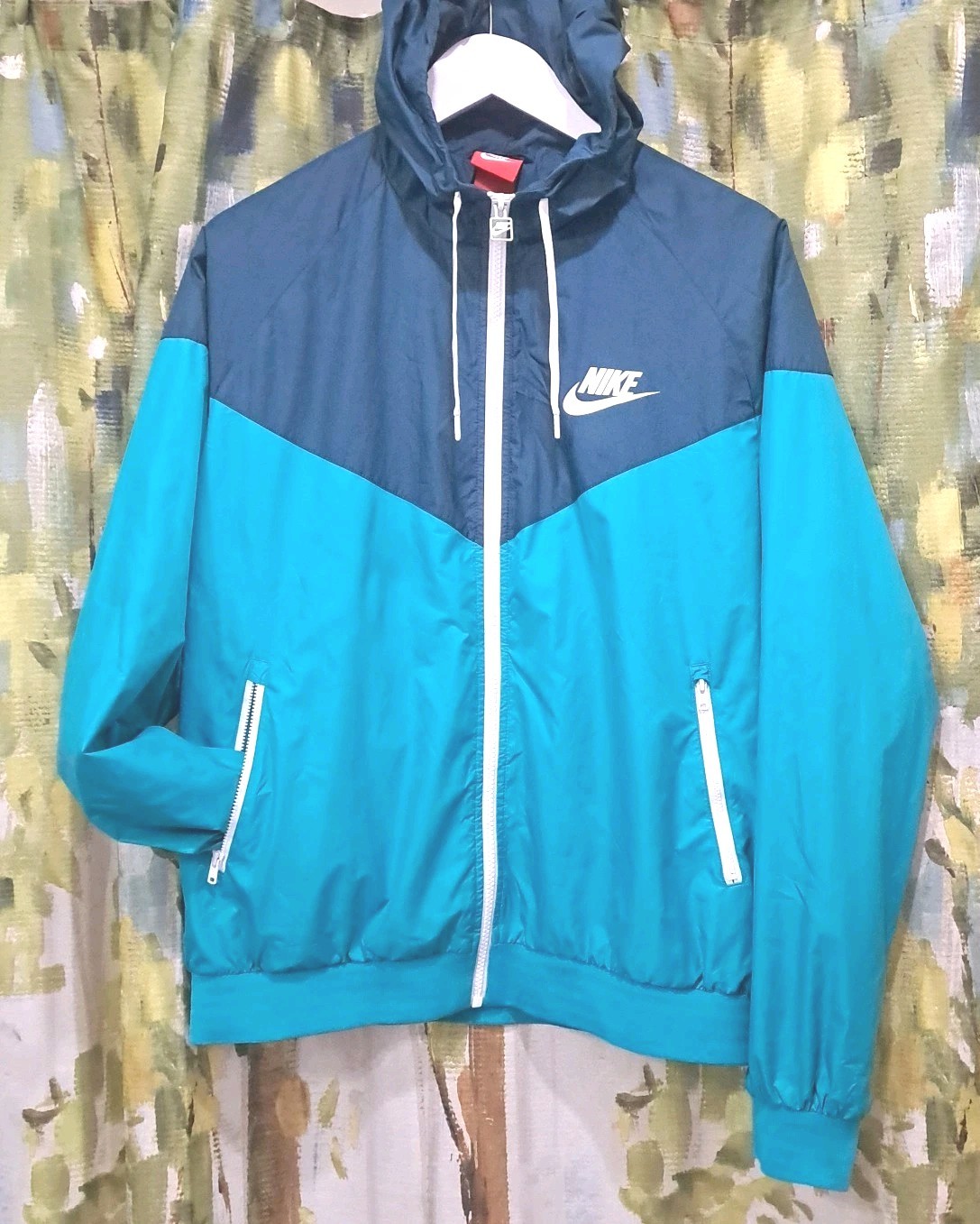 Nike Windrunner Vintage Mens Xl Long Sleeve Dusty Cactus Teal Navy Blue 90\'s/00 Nike Windrunner Vintage Mens Xl Long Sleeve Dusty Cactus Teal Navy Blue 90\'s/00