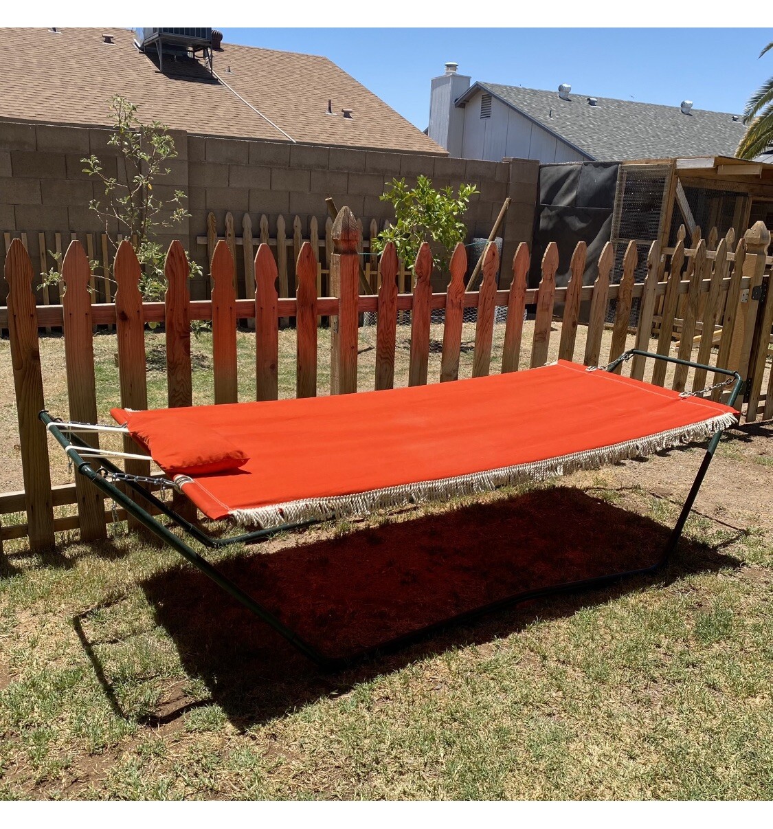 RARE Vintage Hammock 1969 McArthur Astro Cot Four Point Contact Orange