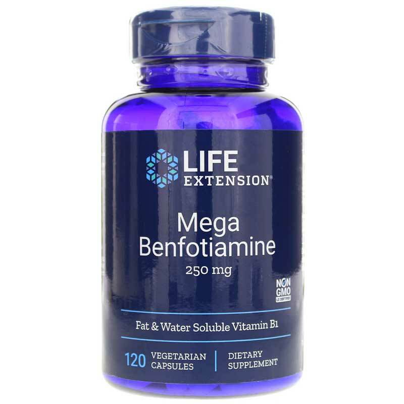 Life Extension Mega Benfotiamine 250mg Vitam B1 120Caps Neuropathy Nerve Support