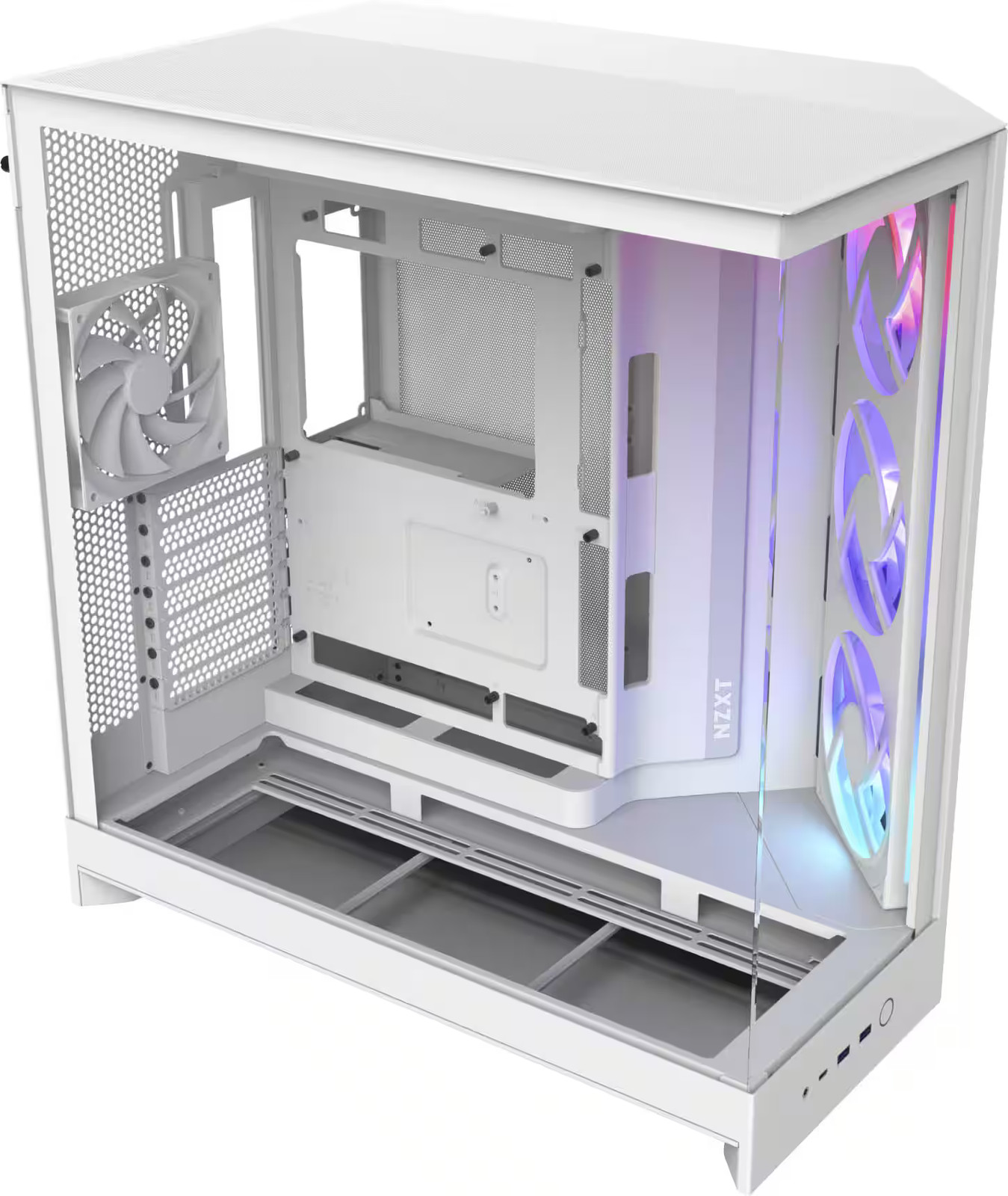 NZXT - H9 Flow RGB 2025 ATX Mid-Tower Dual-Chamber PC Case - White NZXT - H9 Flow RGB 2025 ATX Mid-Tower Dual-Chamber PC Case - White