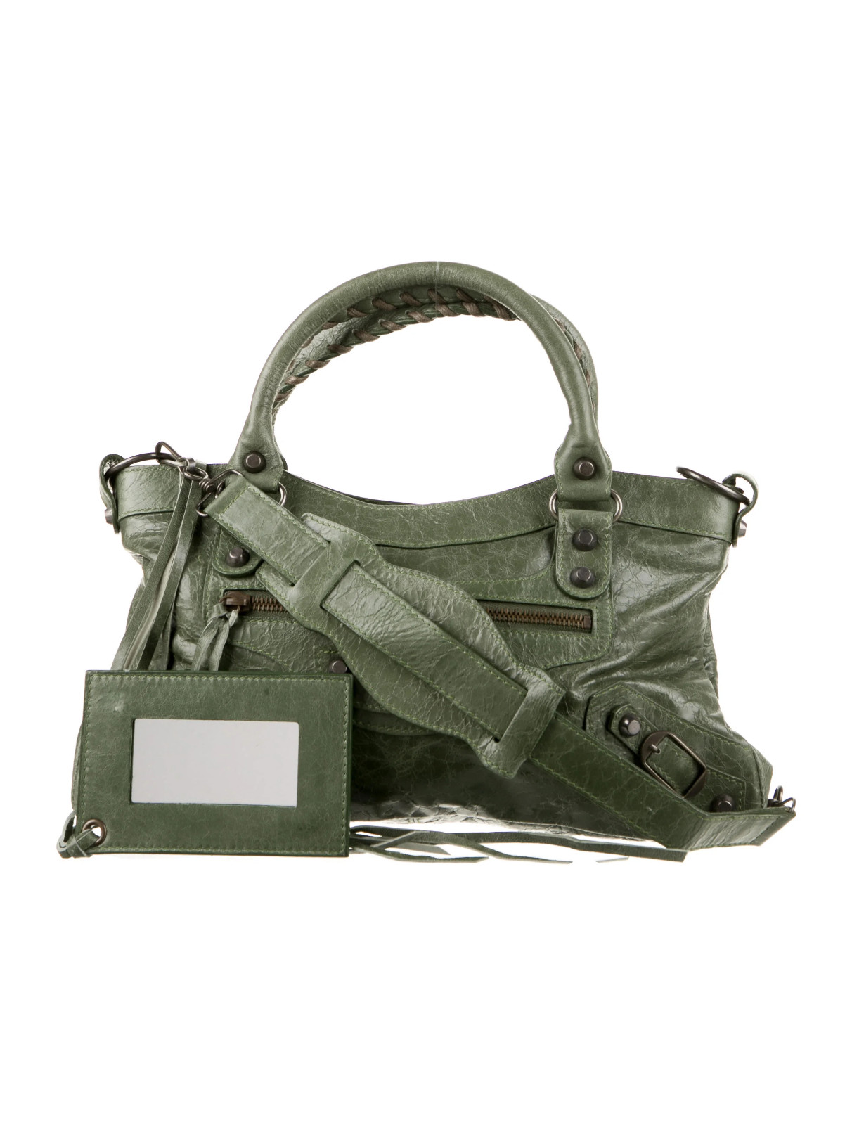 Balenciaga Motocross Classic City Bag Green Moto Satchel Handle with strap Balenciaga Motocross Classic City Bag Green Moto Satchel Handle with strap
