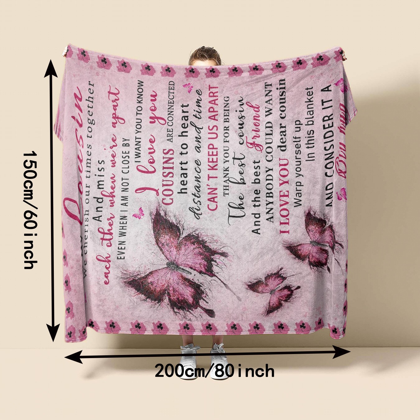 Cousin Butterfly Blanket, 80\