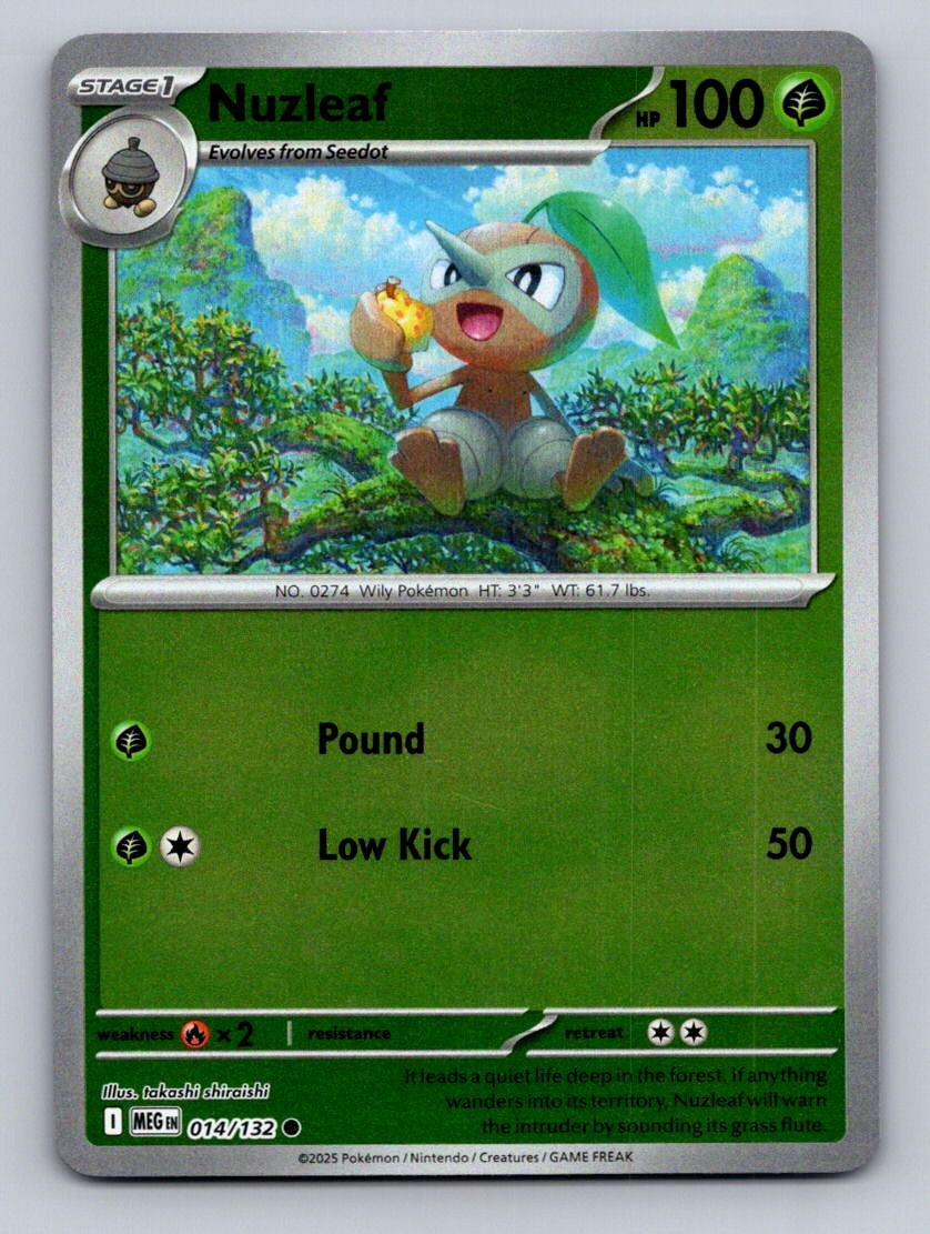 Nuzleaf 014/132 Common Mega Evolution Pokemon Reverse Holo Near Mint