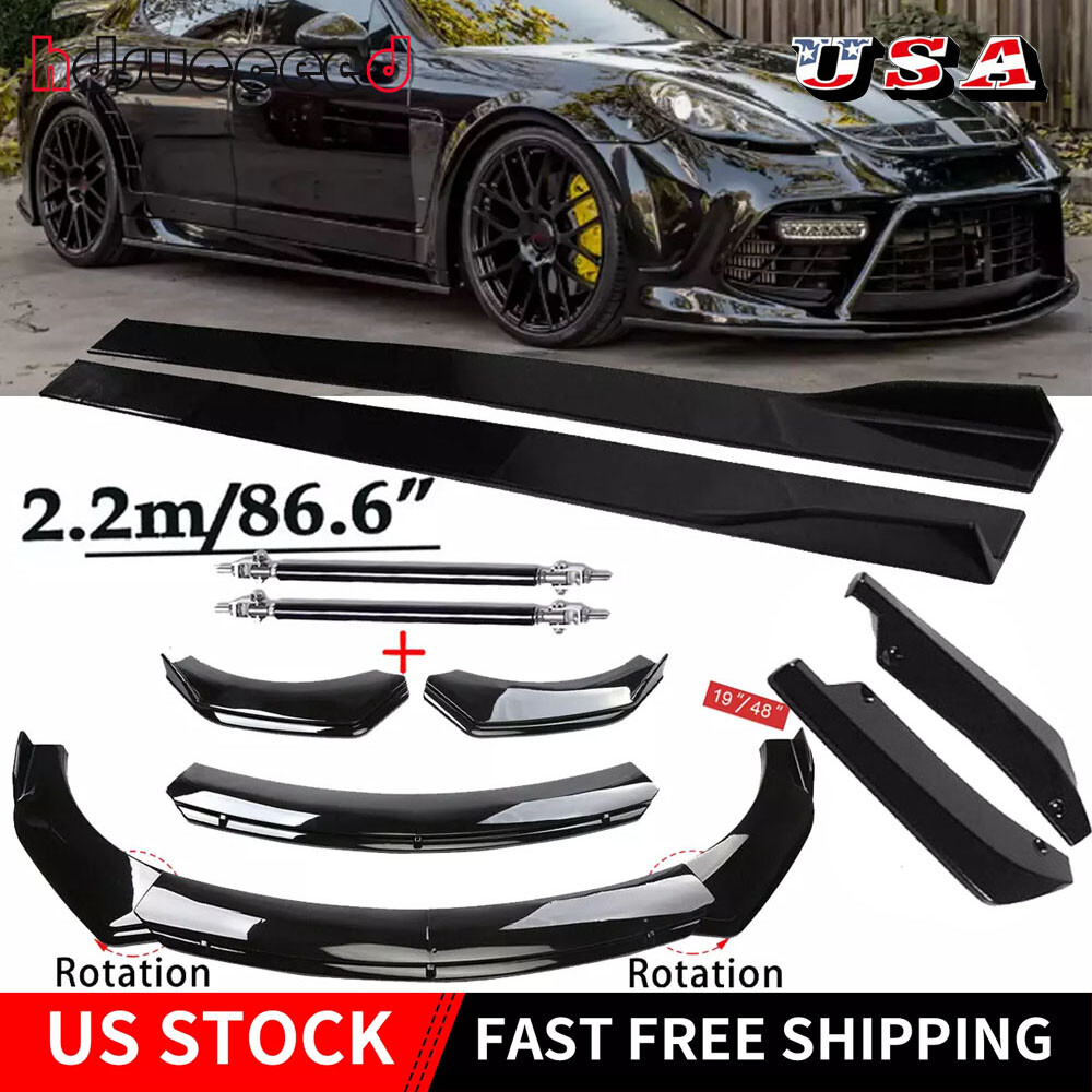 Fit Porsche Panamera 2010-22 Side Skirt Front & Rear Bumper Lip Splitter Spoiler