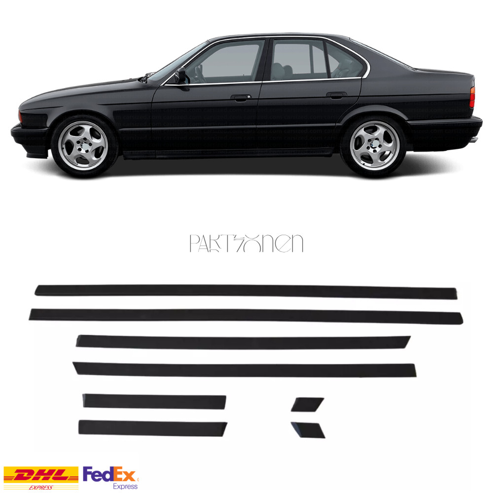 Body Side Moulding Trim Set 8 Pcs For BMW E34 Sedan 1987-1996 Model Year