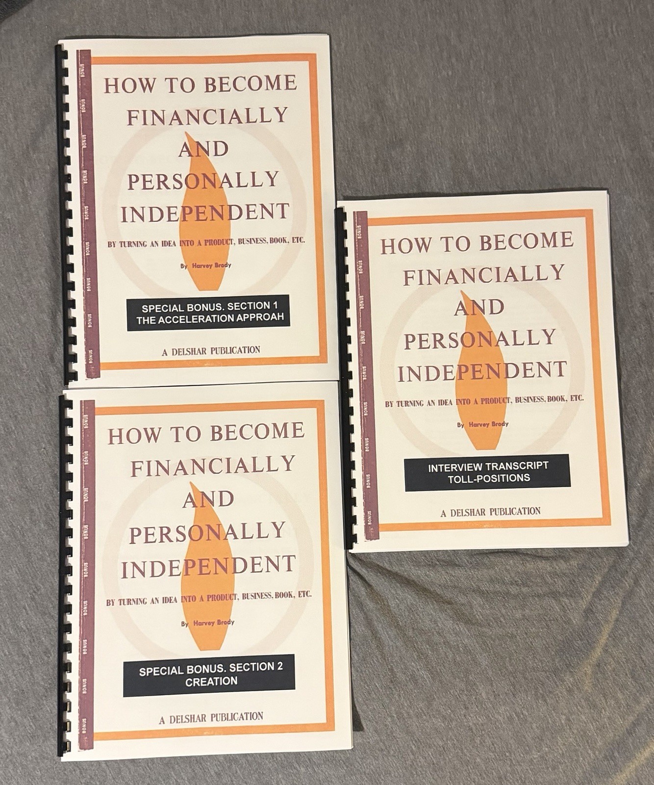 HARVEY BRODY Financially Personally Independent + Toll Position RARE REPORTS OOP