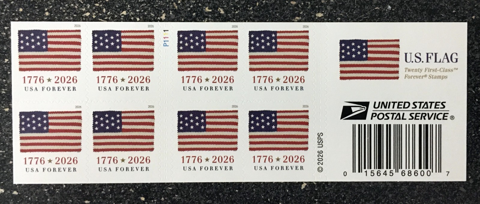 2026USA Forever U.S. 1776 Flag - Booklet of 20  Mint  (APU) (#P1111)