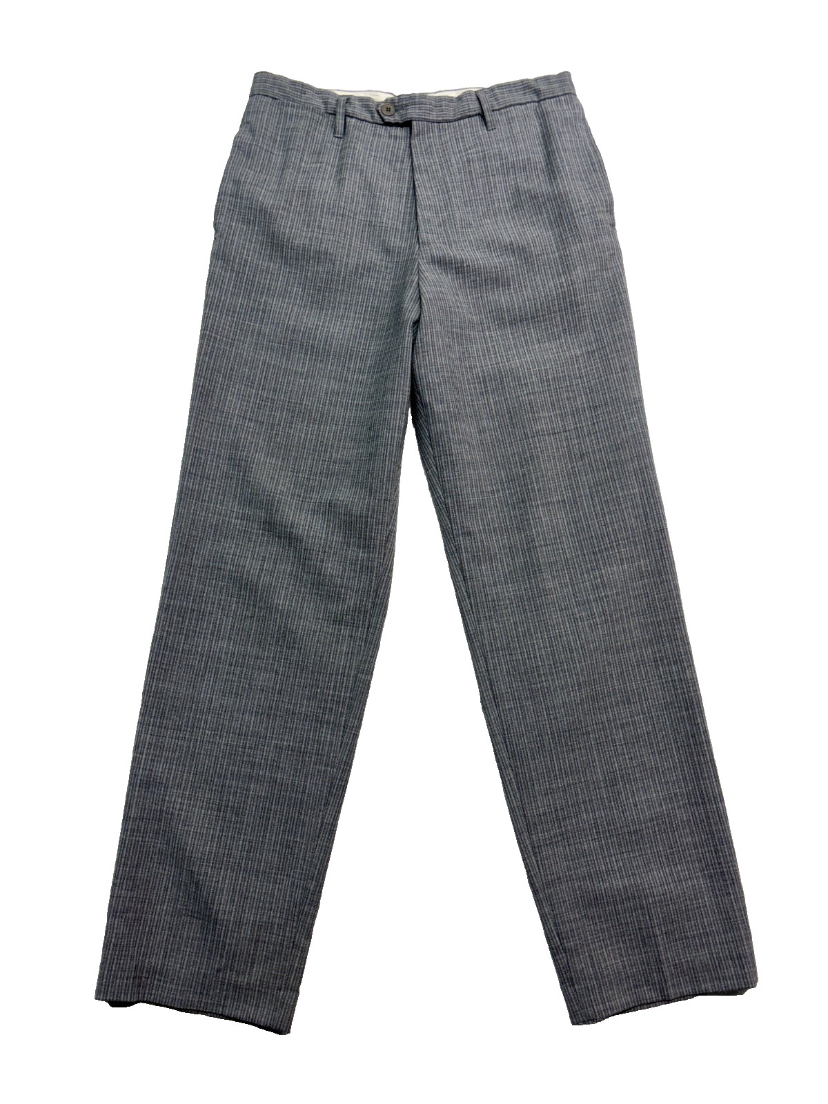 vtg BCBG MaxAzria 34x34 Mens Gray Stripe Wool Dress Pants Flat Front France