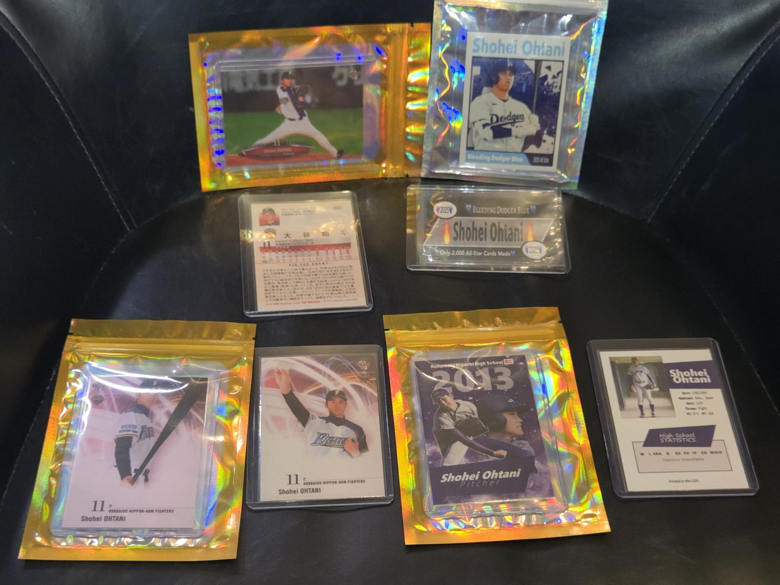 Shohei Ohtani 8 Card Lot 2013 RC Rookie BBM Japan Nippon Ham Dodgers Novelty