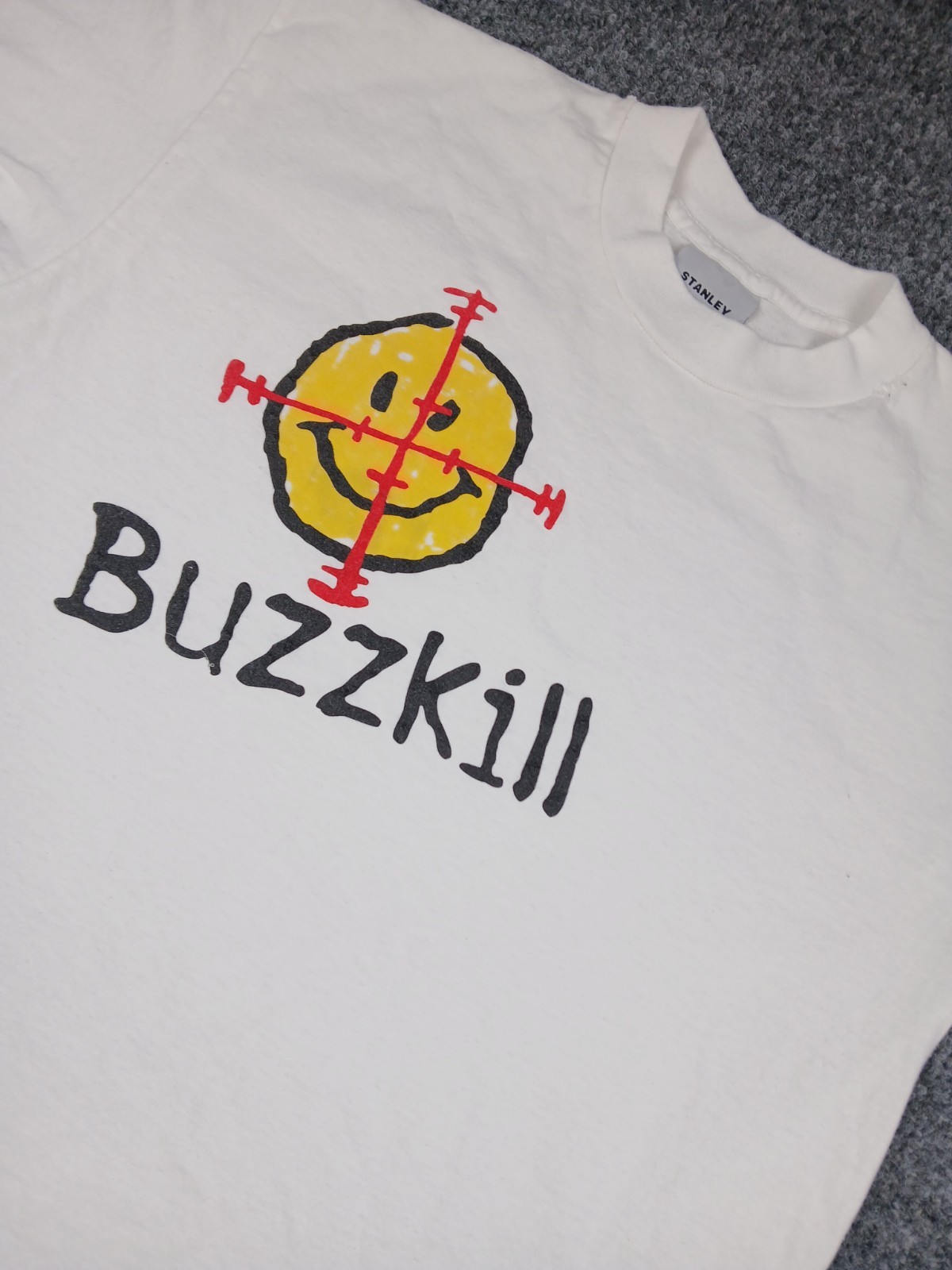 Vintage Stanley DeSantis Smiley Face Head Shot Buzz Kill MTV T Shirt Mens Large Vintage Stanley DeSantis Smiley Face Head Shot Buzz Kill MTV T Shirt Mens Large