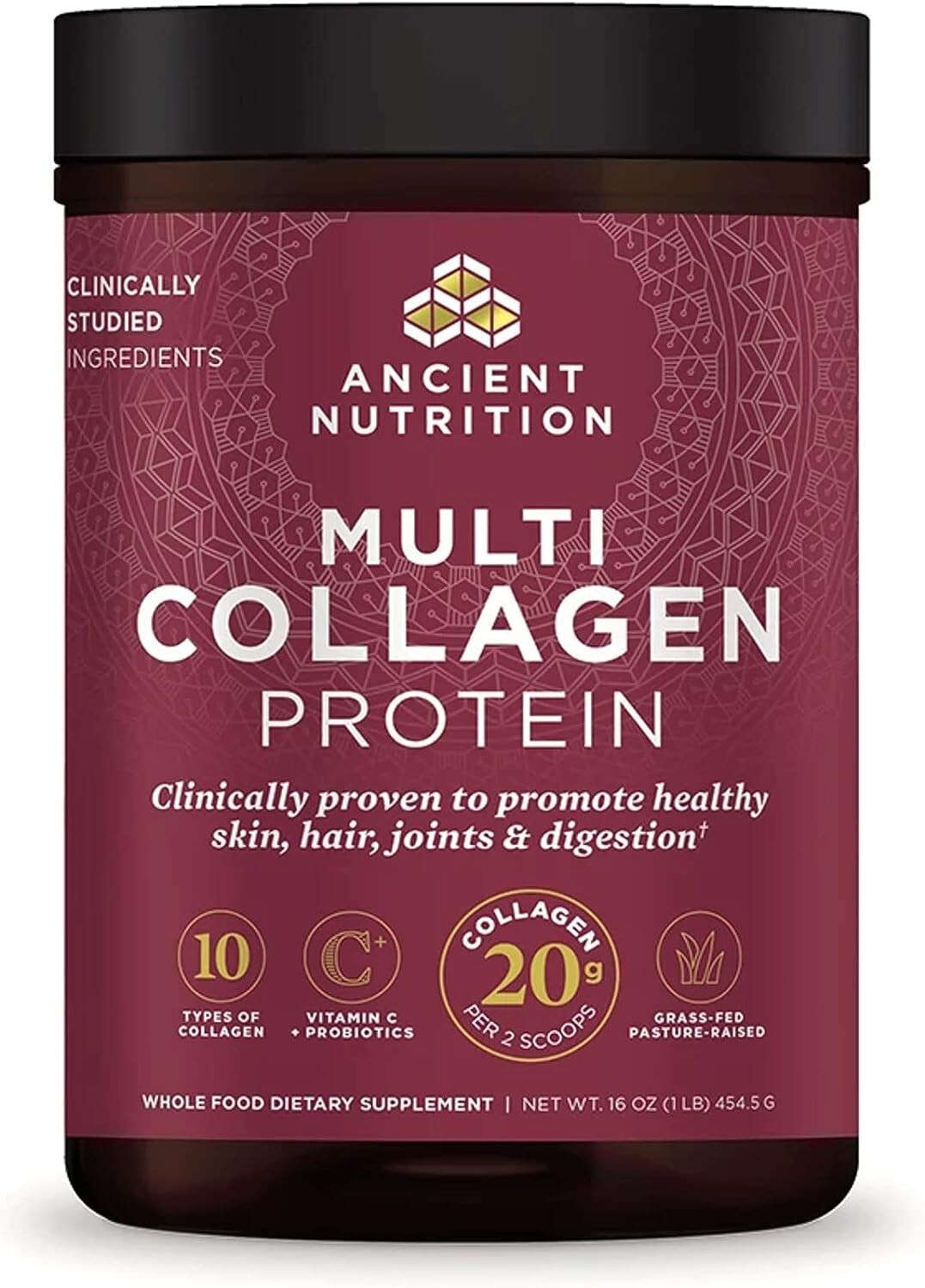 Ancient Nutrition Multi Collagen Protein Unflavored 16oz / 454.5g EXP 11/2027