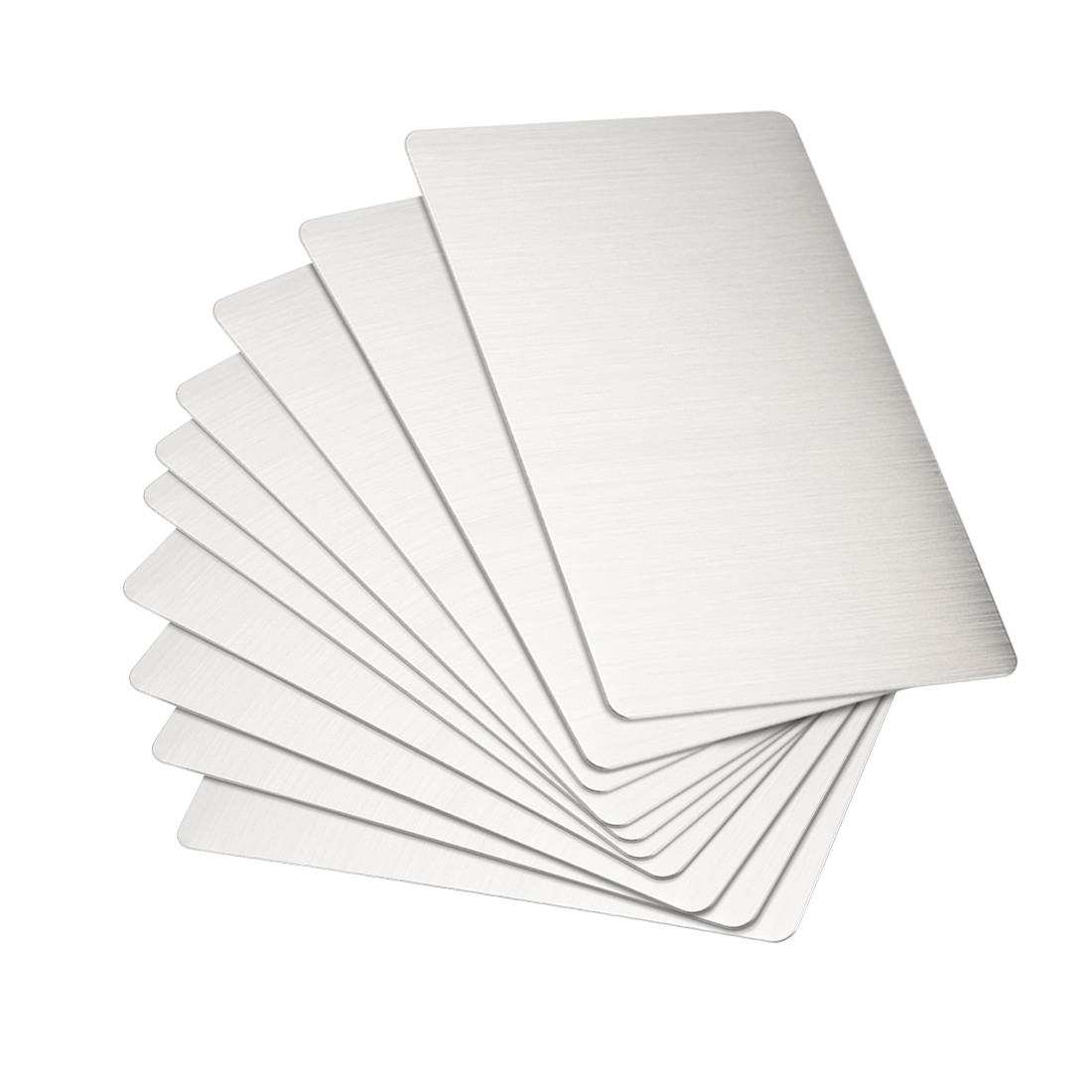 Blank Metal Card 80x50x0.4mm Stainless Steel Plate Silver Tone 15Pcs