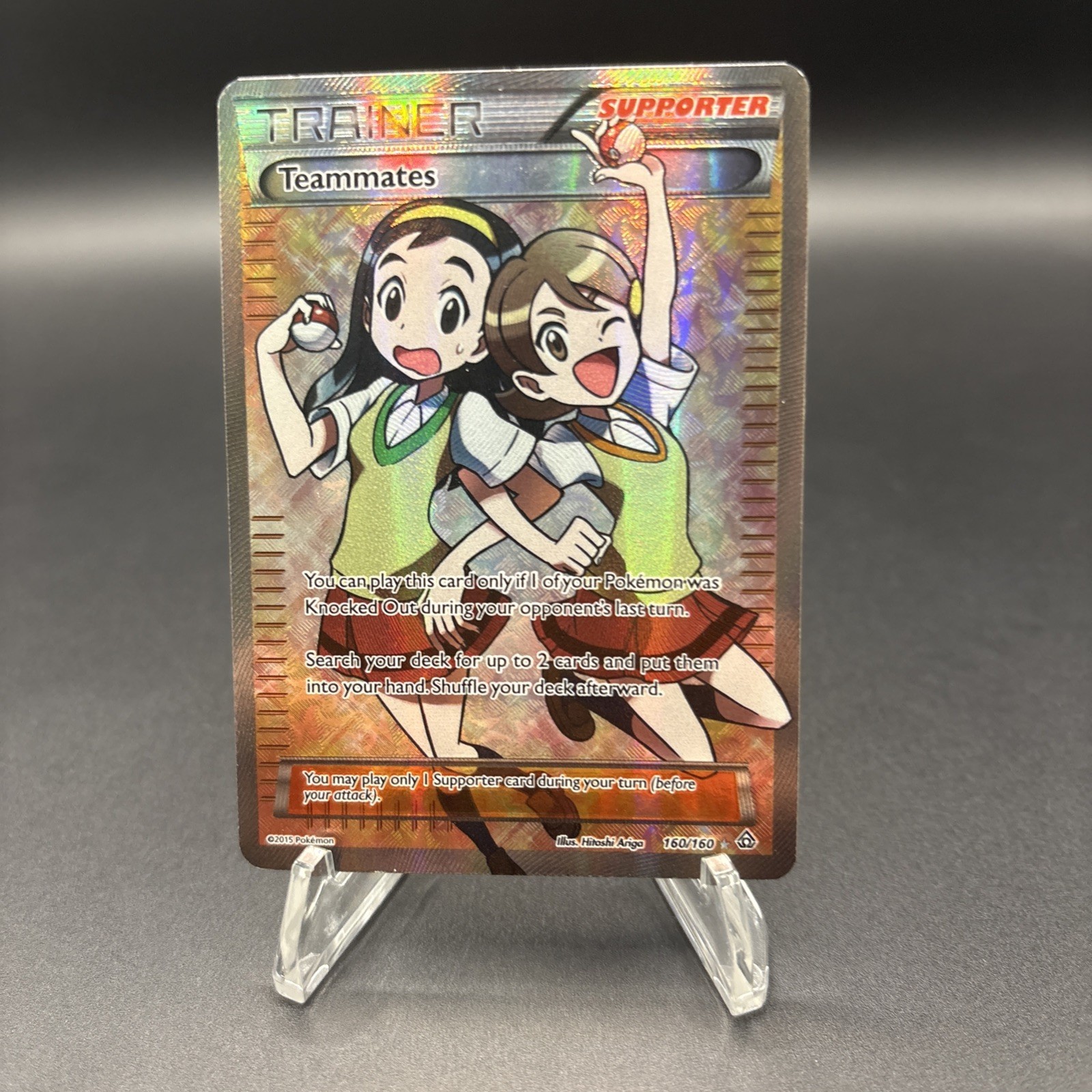 Pokemon TCG XY Primal Clash Teammates 160/160 Ultra Rare Full Art Holo 2015 LP Pokemon TCG XY Primal Clash Teammates 160/160 Ultra Rare Full Art Holo 2015 LP