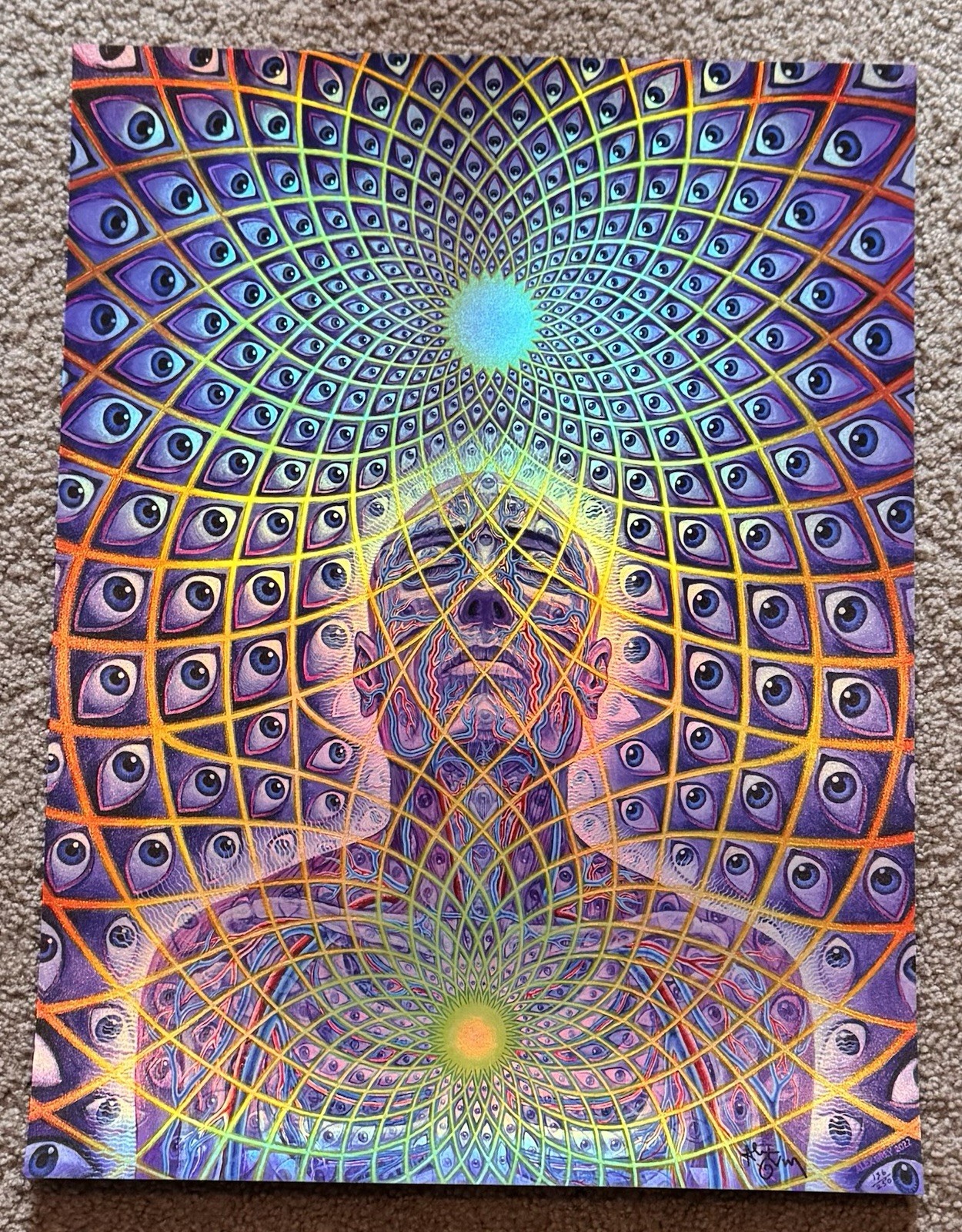 Alex Grey ECSTASY Holographic Foil Art Print S/# 136/250 wCOA Tool Poster Artist