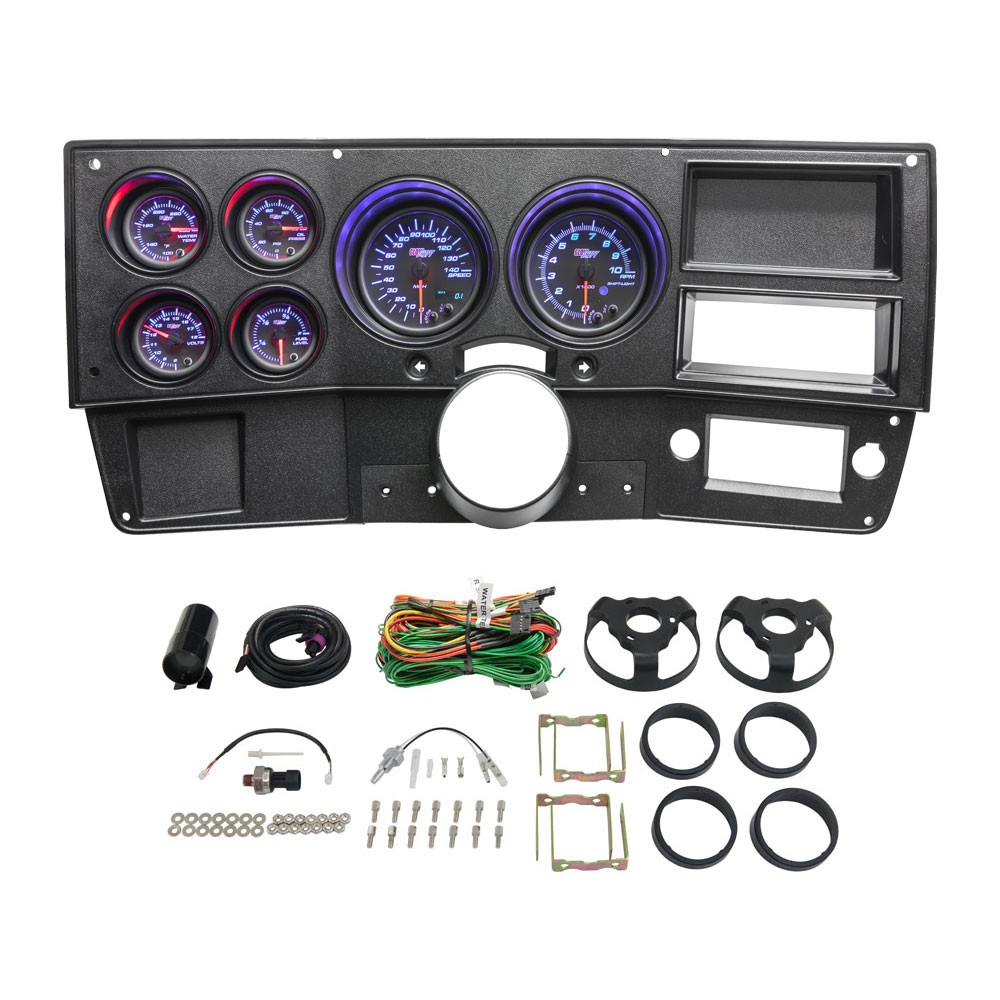 GlowShift 6 Gauge Set Dash Panel Cluster Pod Fits 73-87 Chevy K5 Blazer, Black 7