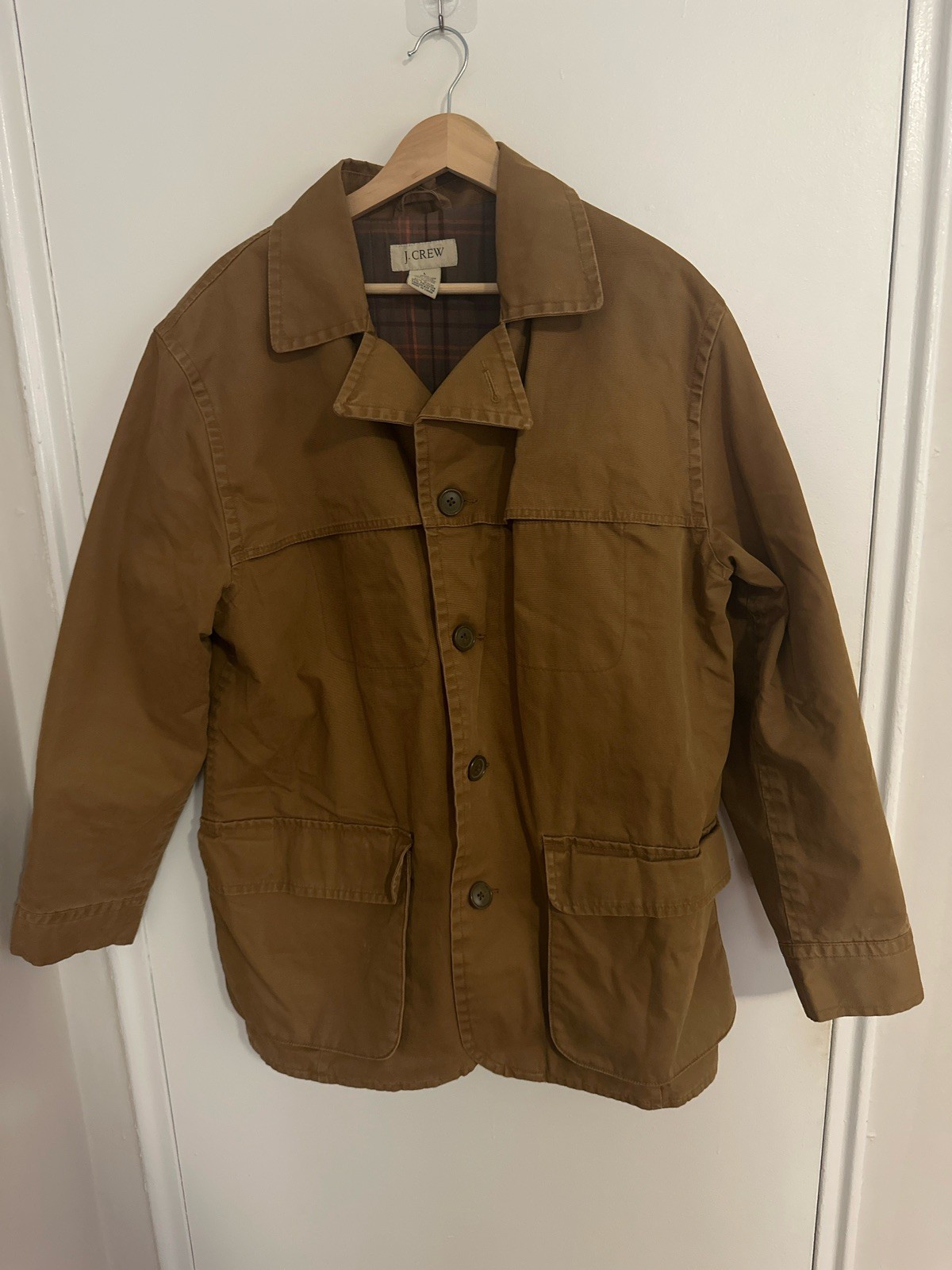 Vintage 90s Barn Coat J. Crew Men\'s Brown Chore Field Jacket Flannel Lined L Vintage 90s Barn Coat J. Crew Men\'s Brown Chore Field Jacket Flannel Lined L