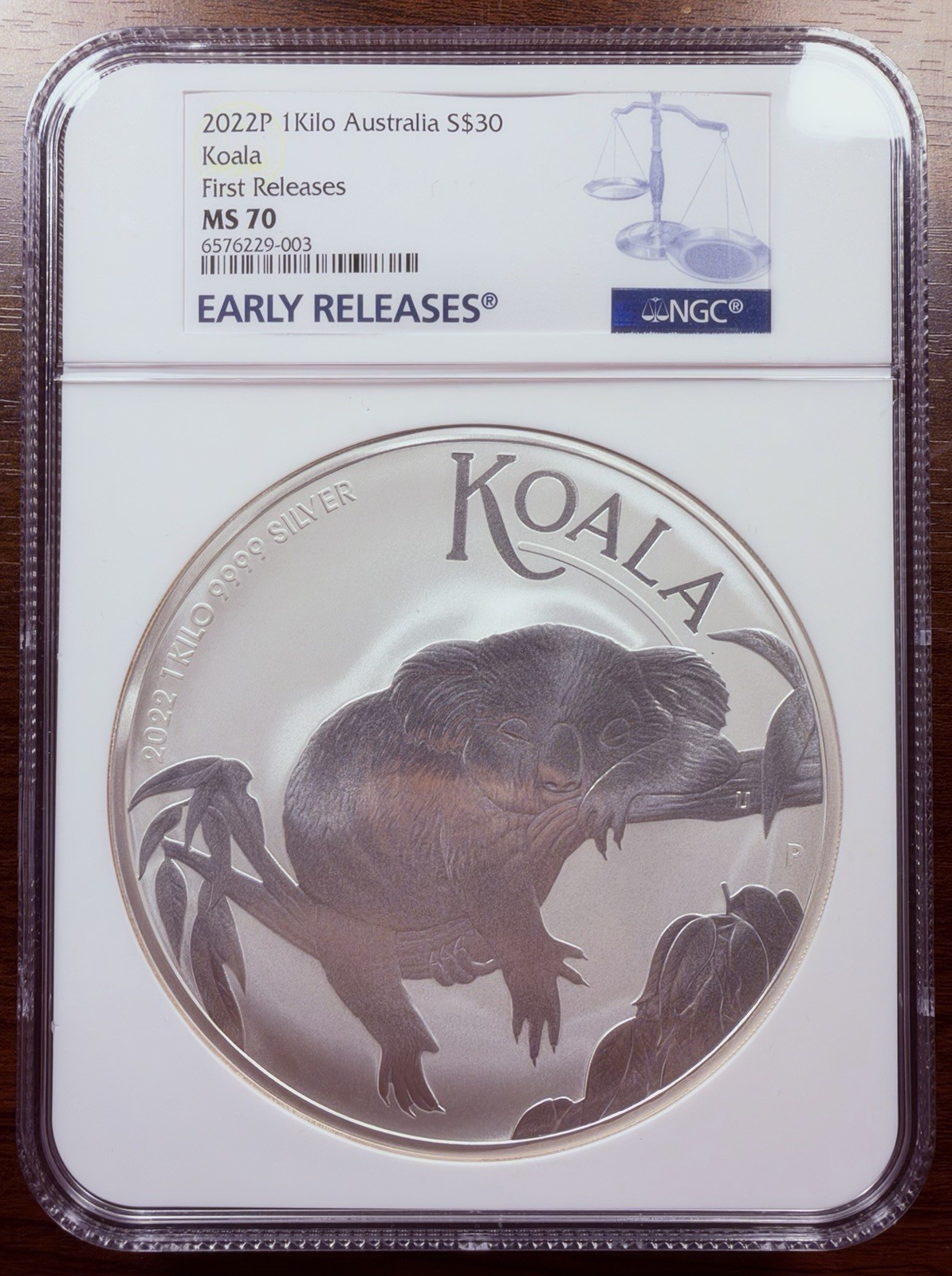 2022P 1Kilo Australia S$30 Koala First Releases MS70 ER NGC