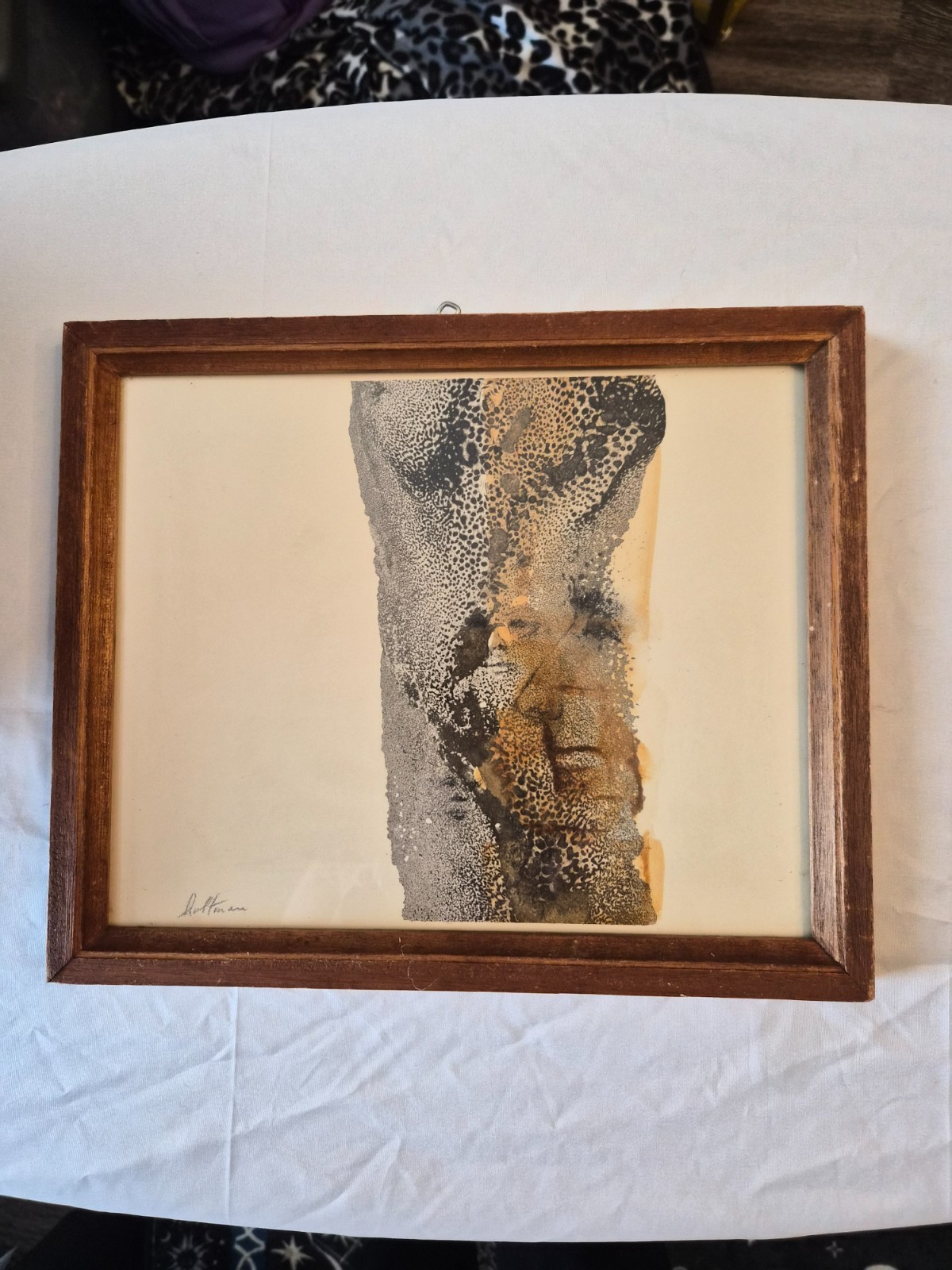 Joseph F. Holtman Signed Abstract Portrait WI Artist West Allis Vintage Original