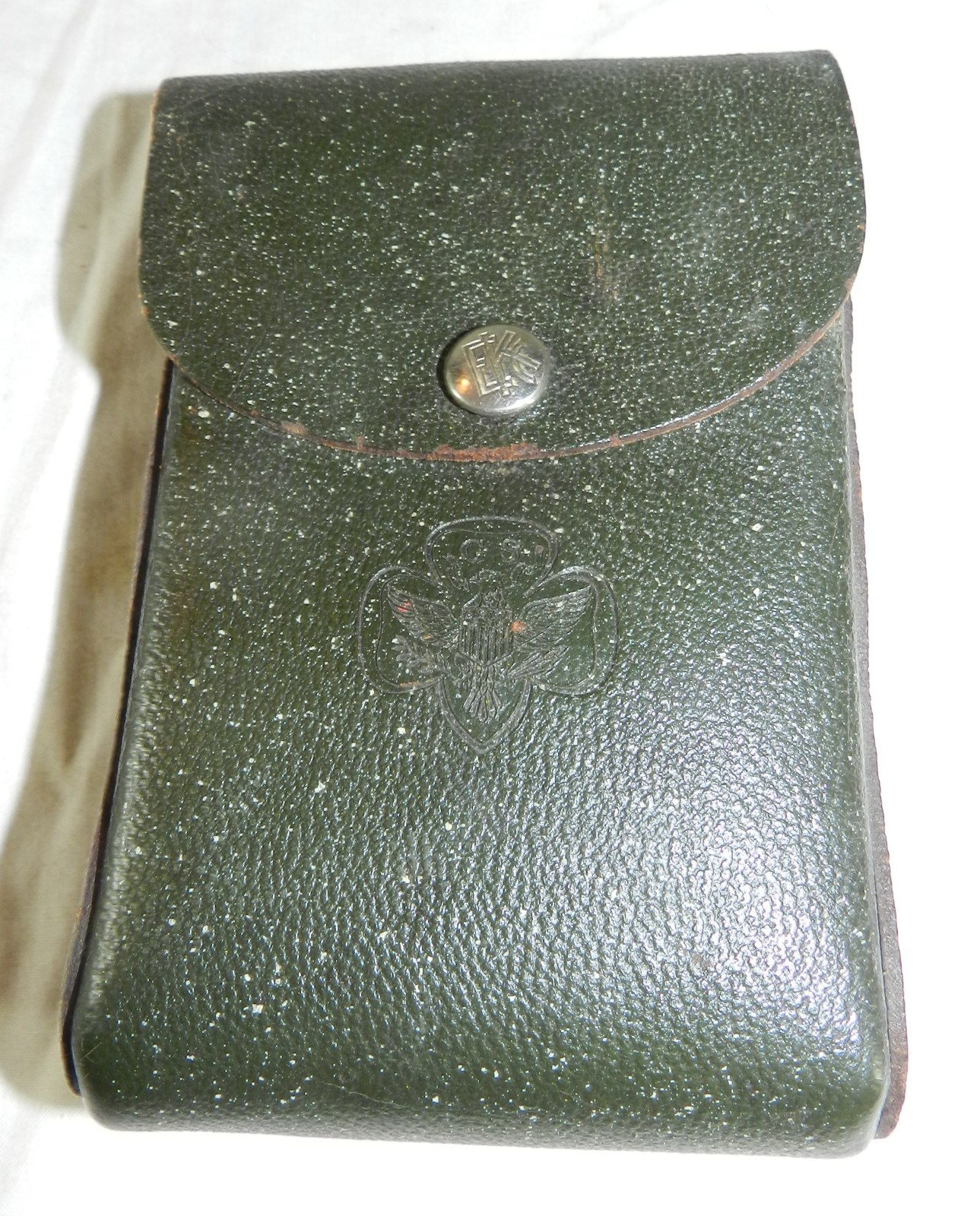 Vintage Empty Girl Scout Leather Camera Case - for Girl Scout Kodak camera
