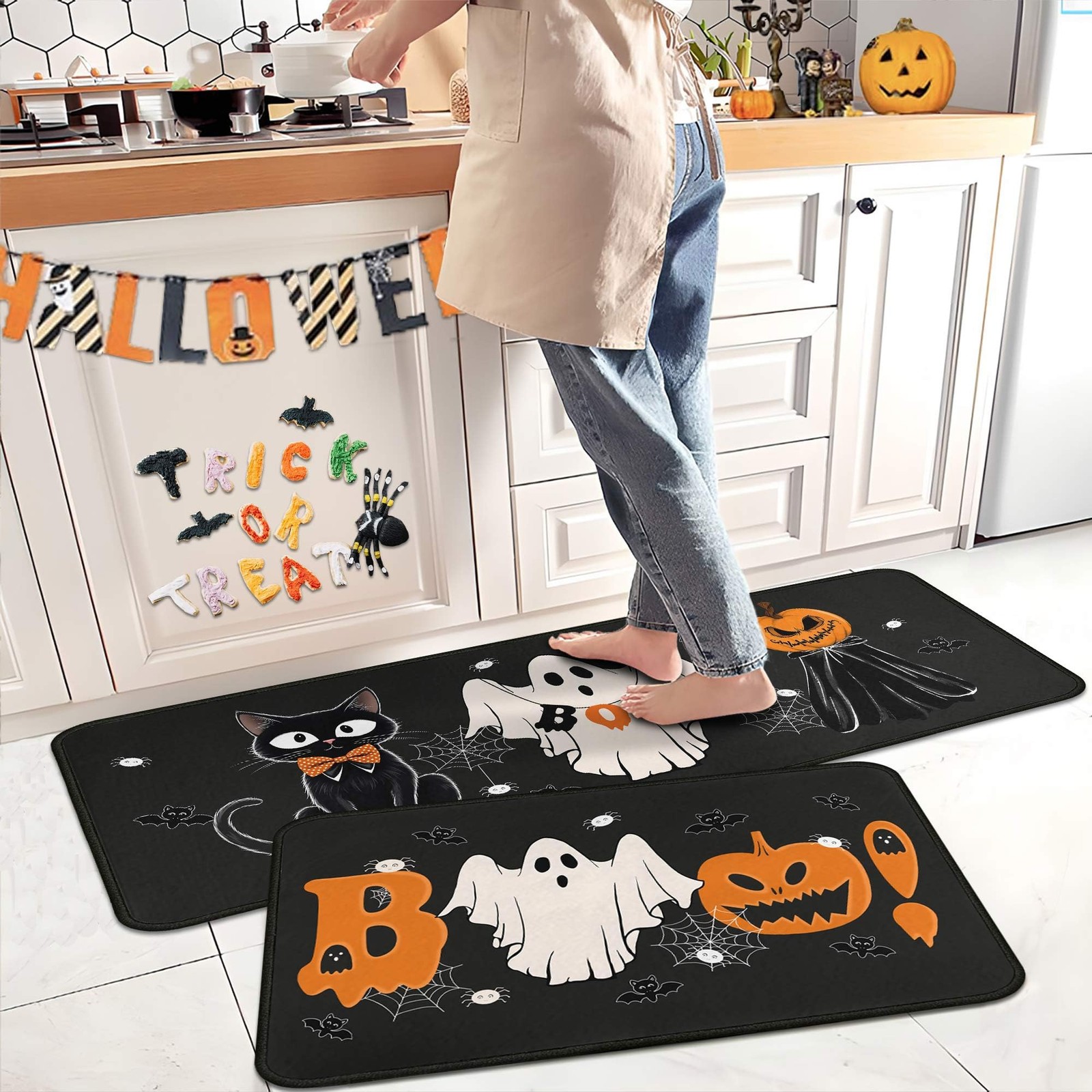 Halloween Pumpkin Ghost Boo Black Cat Decoration 17\