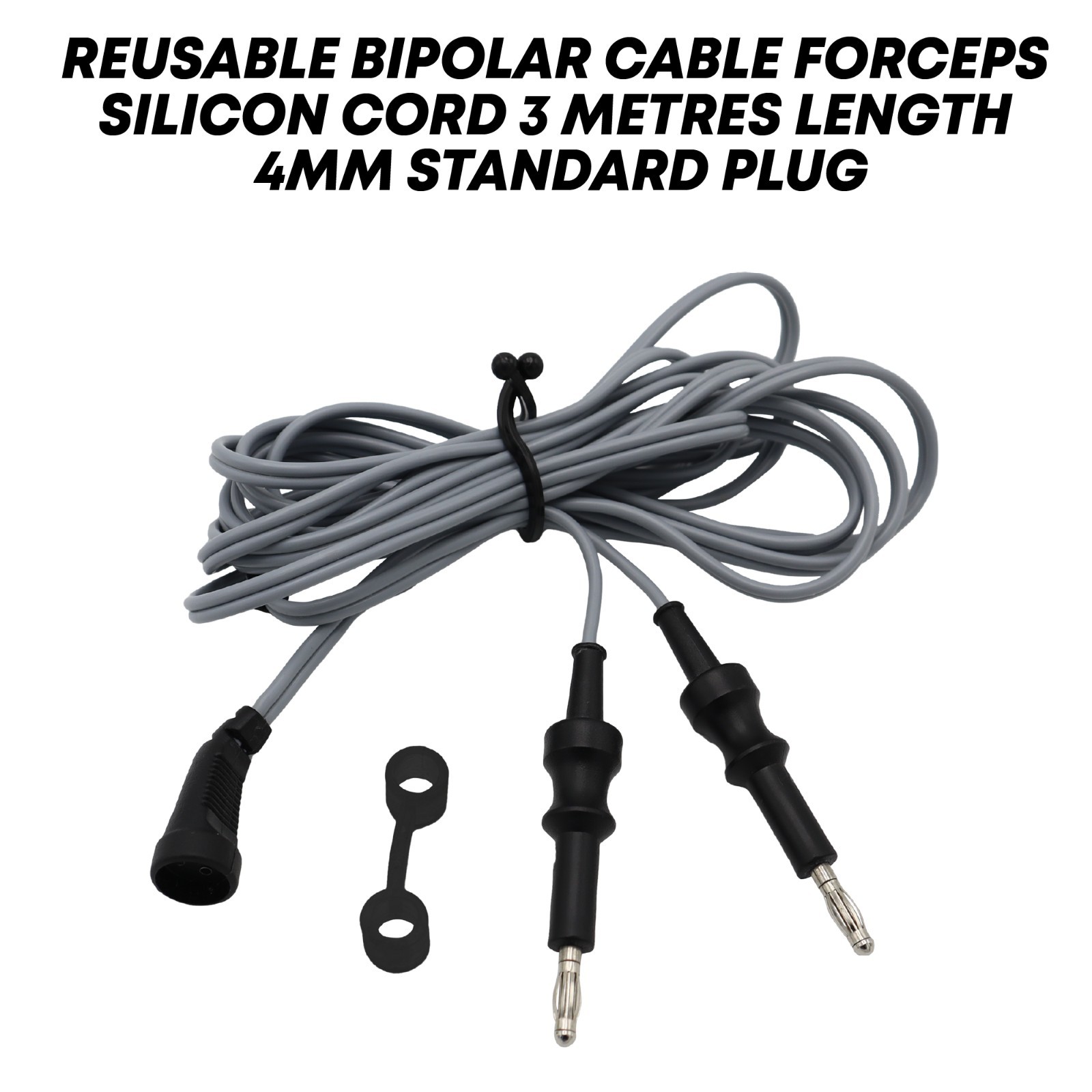 Bipolar Forceps Cable US Connector 2 Pin 4mm Standard Plug 3 Meter Reusable Cord