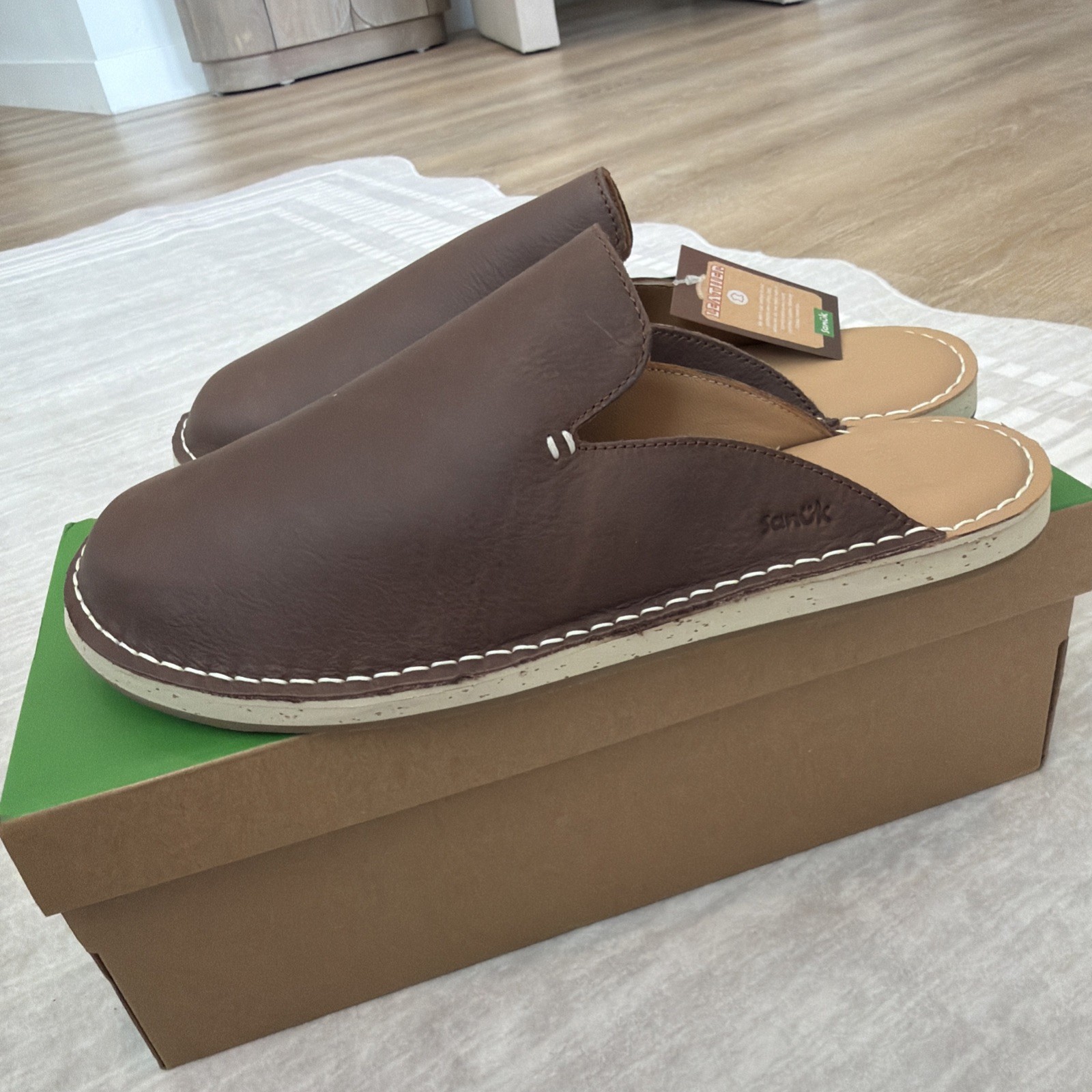 Sanuk You Got My Back Craved Clove Leather Mens Mules Size 11 1234599L/CLTH