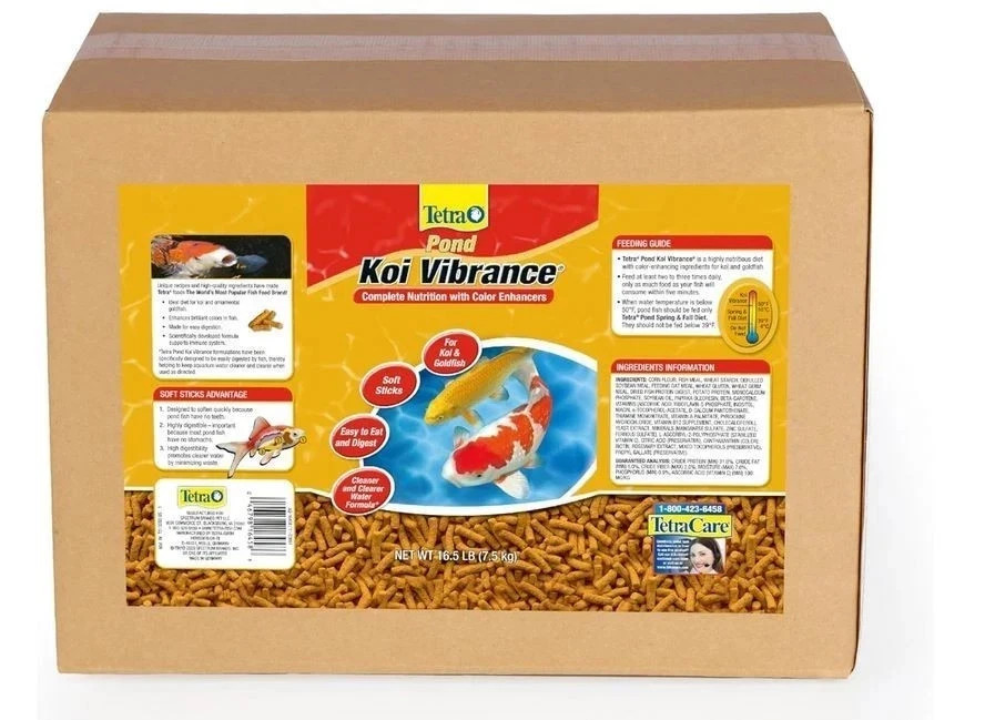TetraPond Koi Vibrance, Soft Sticks, Floating Pond Food, 16.5 Pounds TetraPond Koi Vibrance, Soft Sticks, Floating Pond Food, 16.5 Pounds