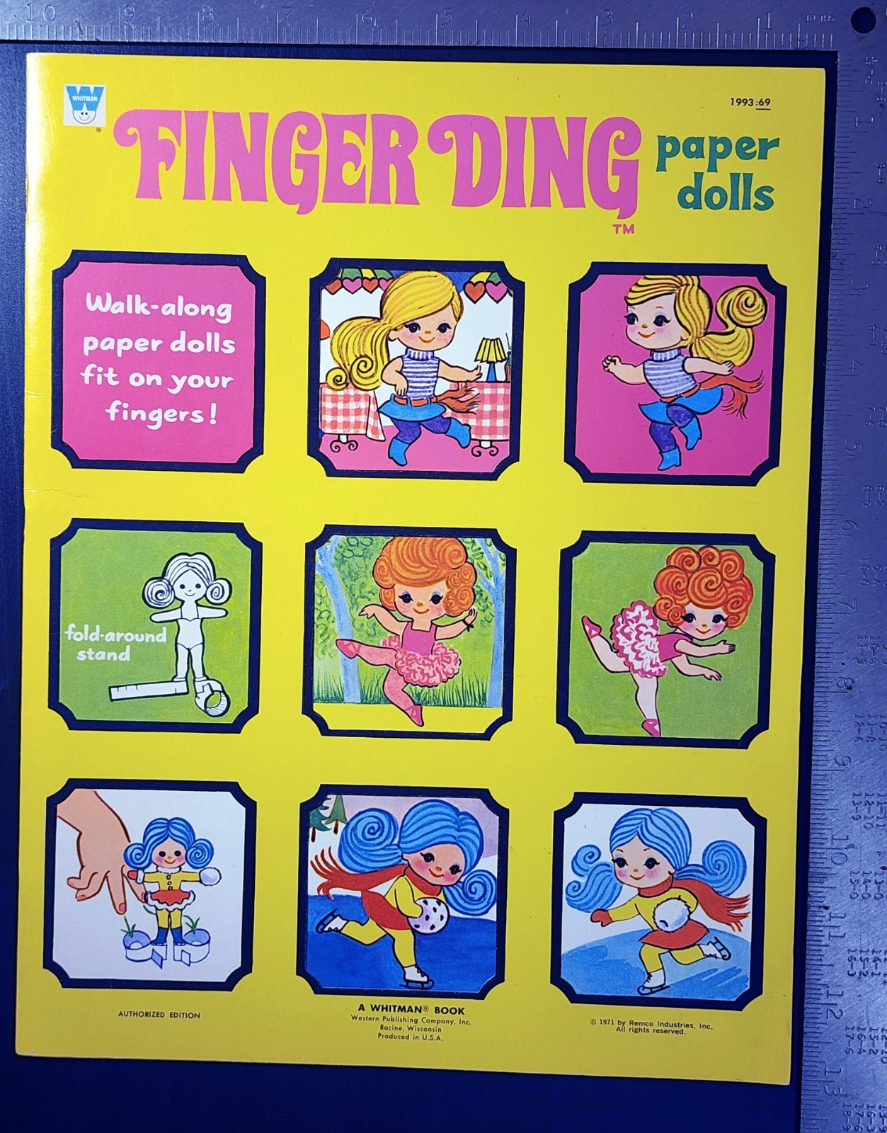 Vintage 1971 Finger Ding Paper Dolls #1993:69 - Uncut/Unused