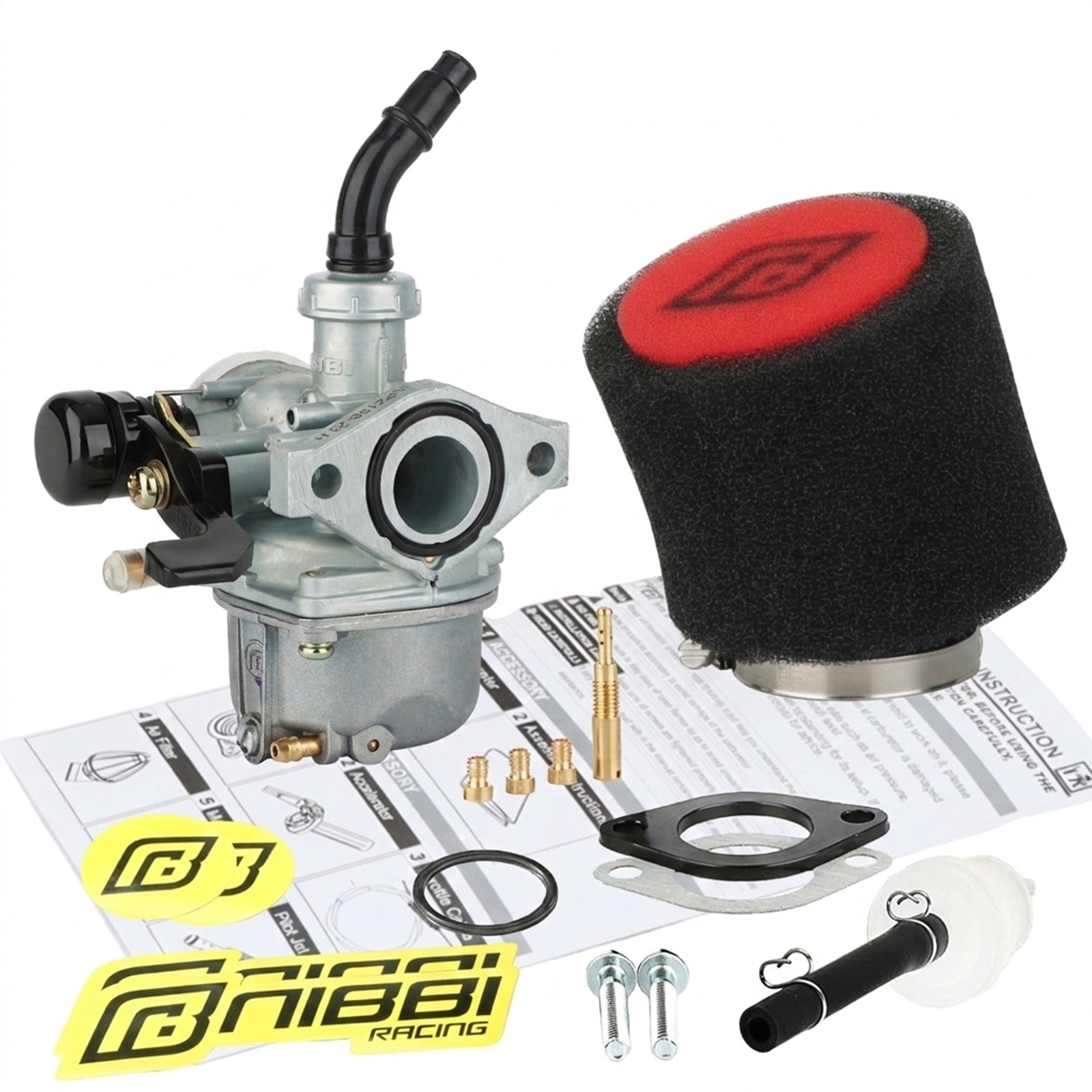 NIBBI PZ19 Carburetor Air Filter For 125cc Coleman Powersports AT125-B Baja ATV