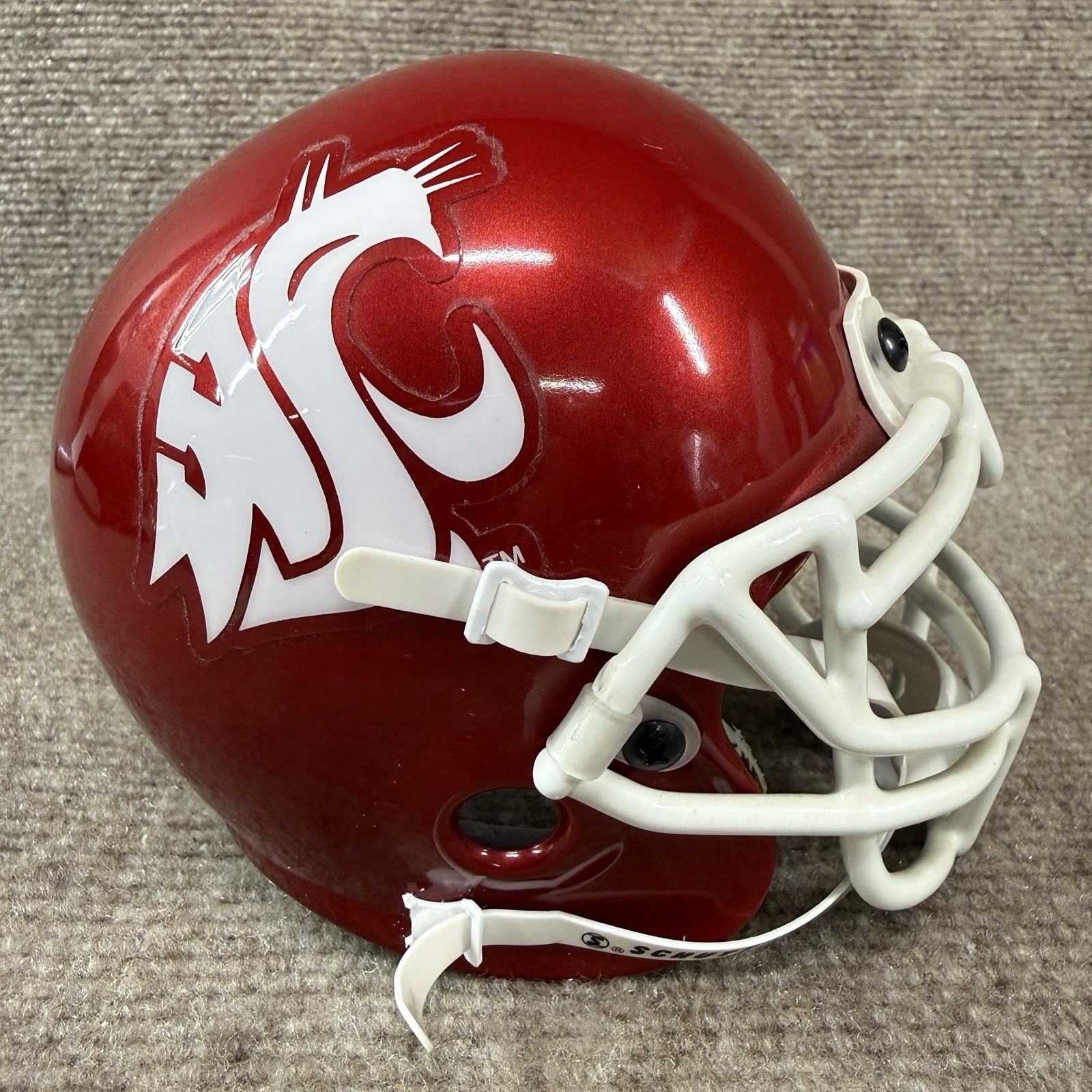 Late 90s Washington State Cougars Mini Helmet Schutt Air Speed 3 5/8 Vintage Y2K