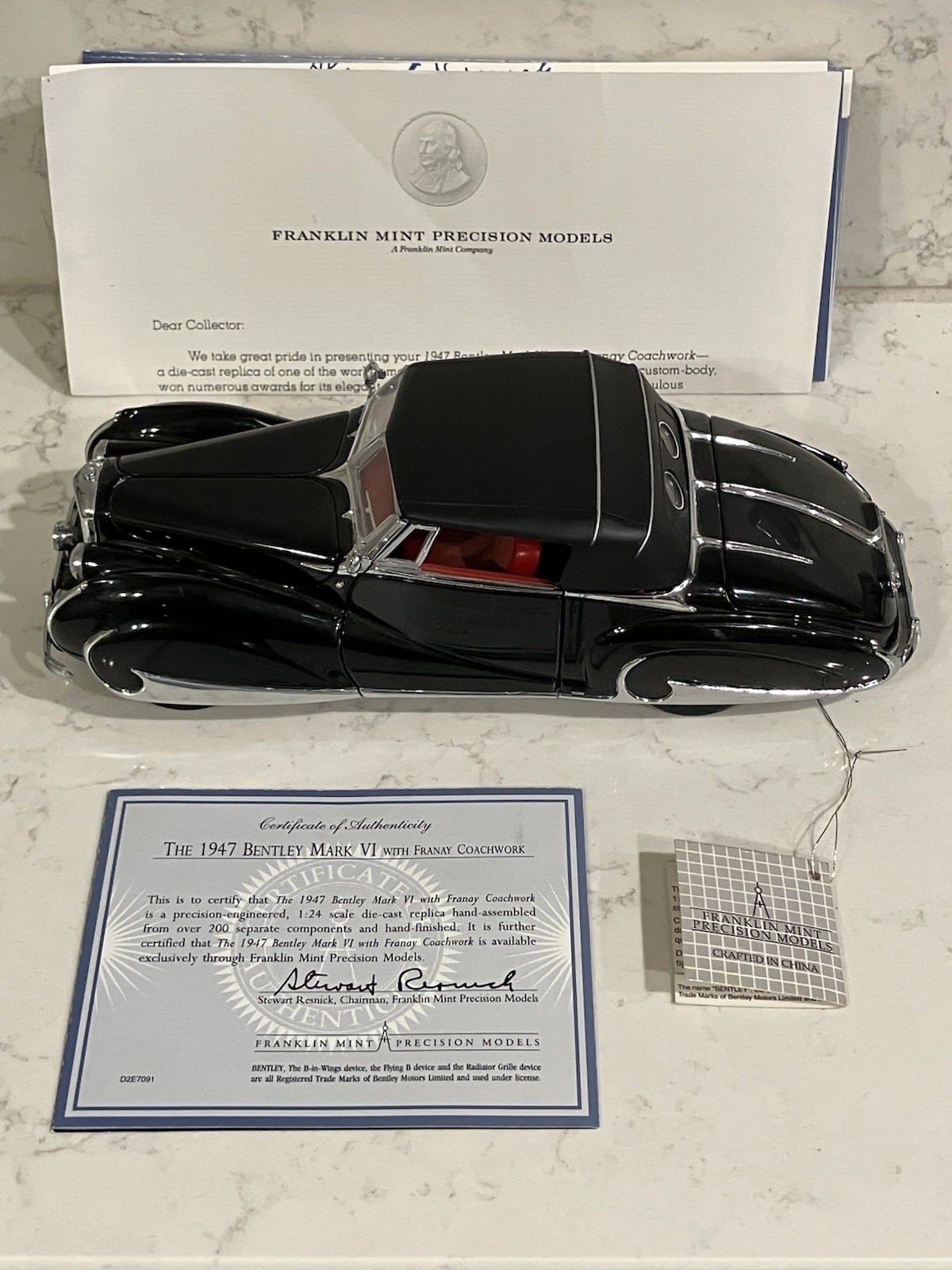 Franklin Mint 1:24 Scale 1947 Bentley Mark VI Franay Coachbuild, Limited Edition