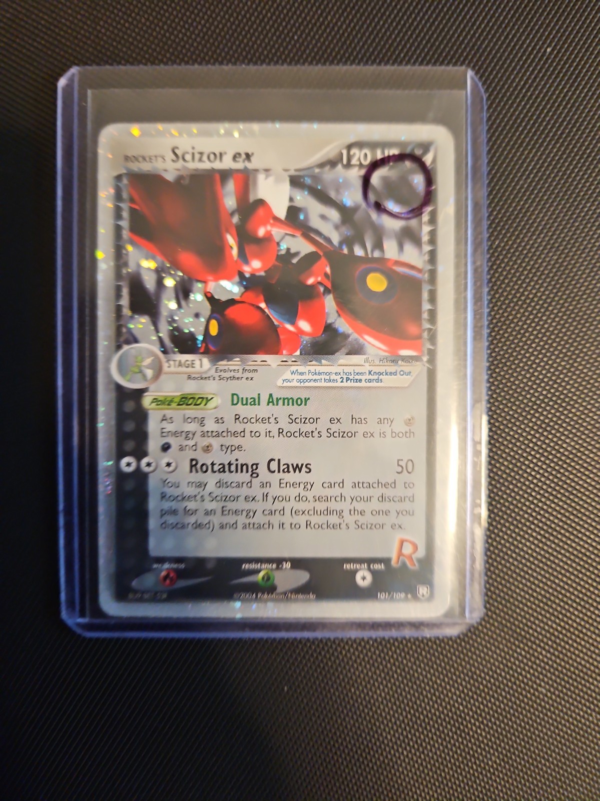 Pokemon Rocket\'s Scizor ex Team Rocket Returns Holo NM-/LP+ With Swirl Pokemon Rocket\'s Scizor ex Team Rocket Returns Holo NM-/LP+ With Swirl