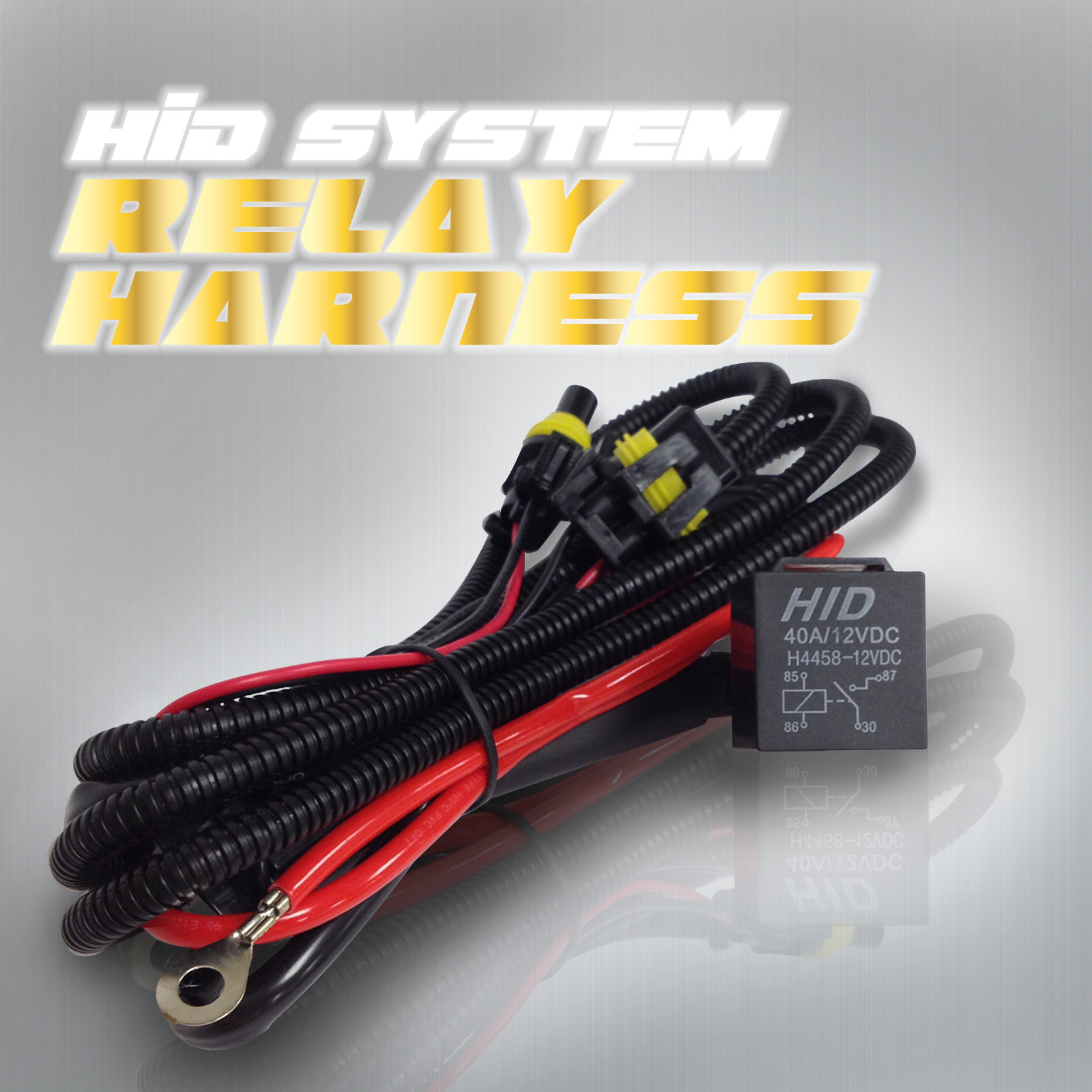 One Xentec HID Kit Relay Harness Anti-Flicker Power Wiring Universal Compatible 