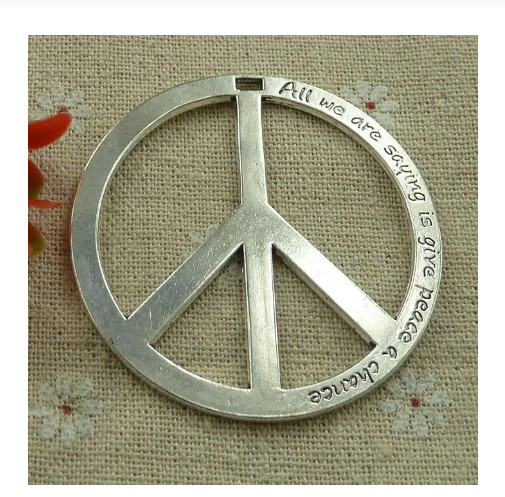 LARGE PEACE SIGN SYMBOL BEATLES HIPPIE pendant 24\ LARGE PEACE SIGN SYMBOL BEATLES HIPPIE pendant 24\